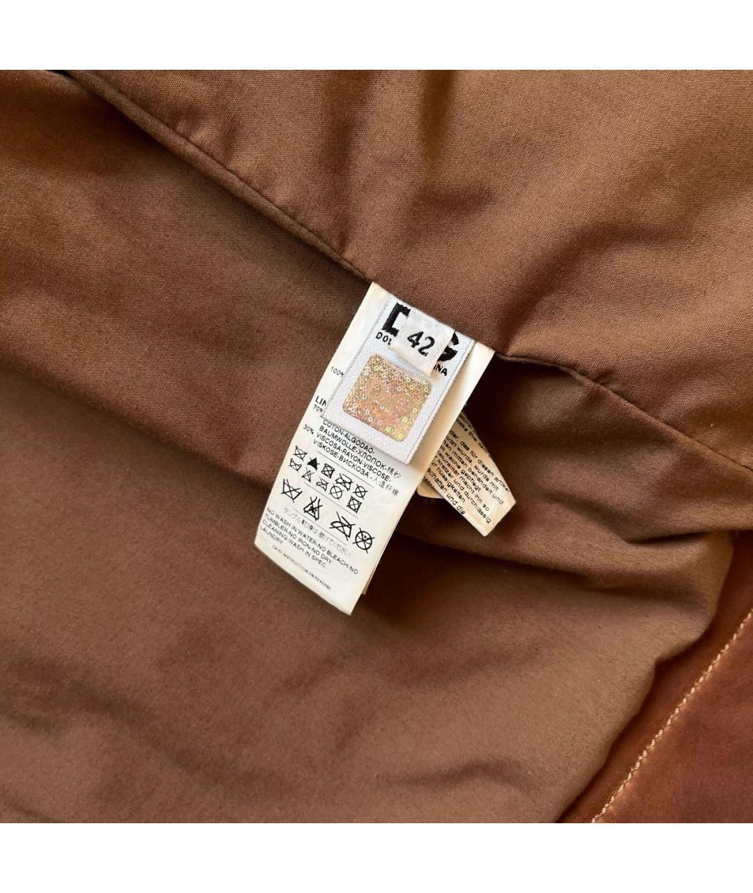 DOLCE&GABBANA Коричневая кожаная куртка, фото 5