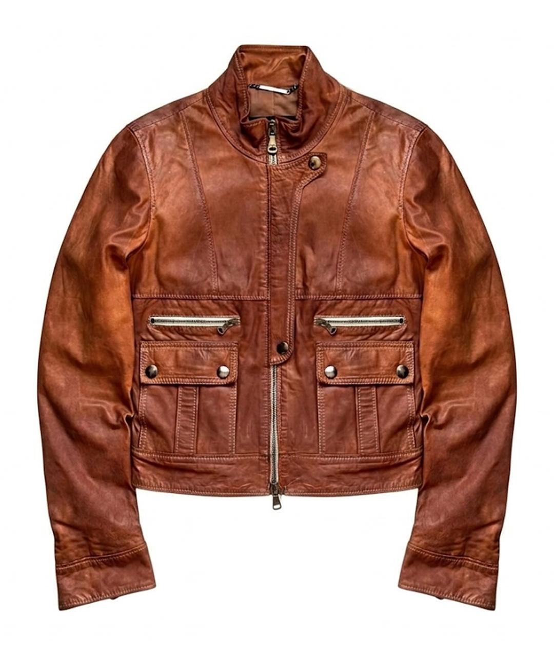 DOLCE&GABBANA Коричневая кожаная куртка, фото 1