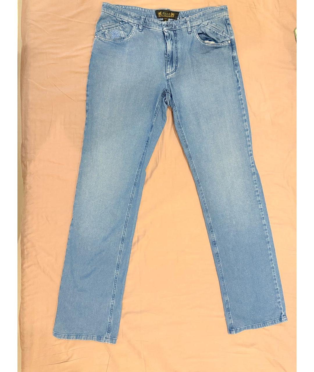ZILLI Синие хлопковые джинсы, фото 5