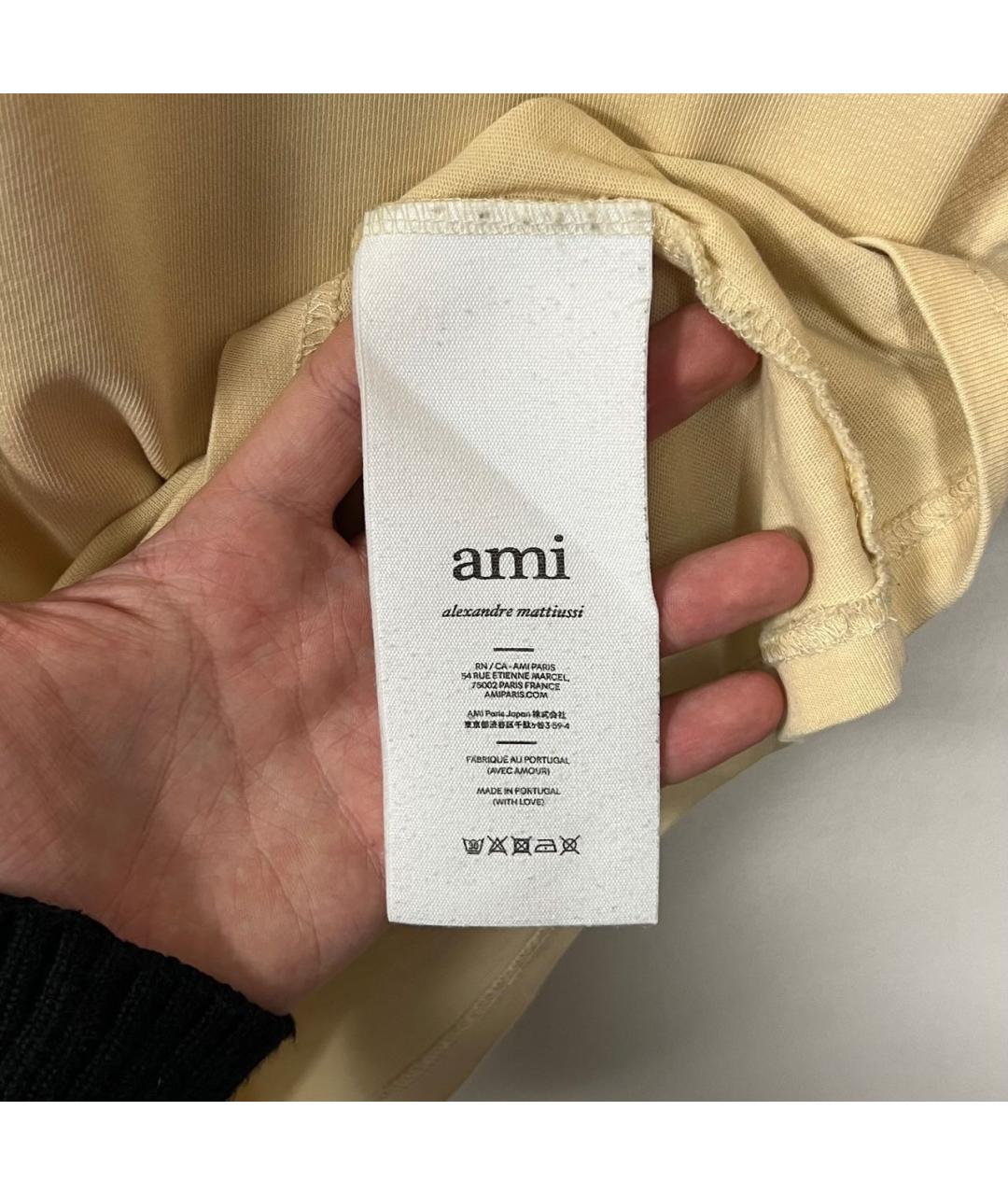 AMI ALEXANDRE MATTIUSSI Желтая футболка, фото 5