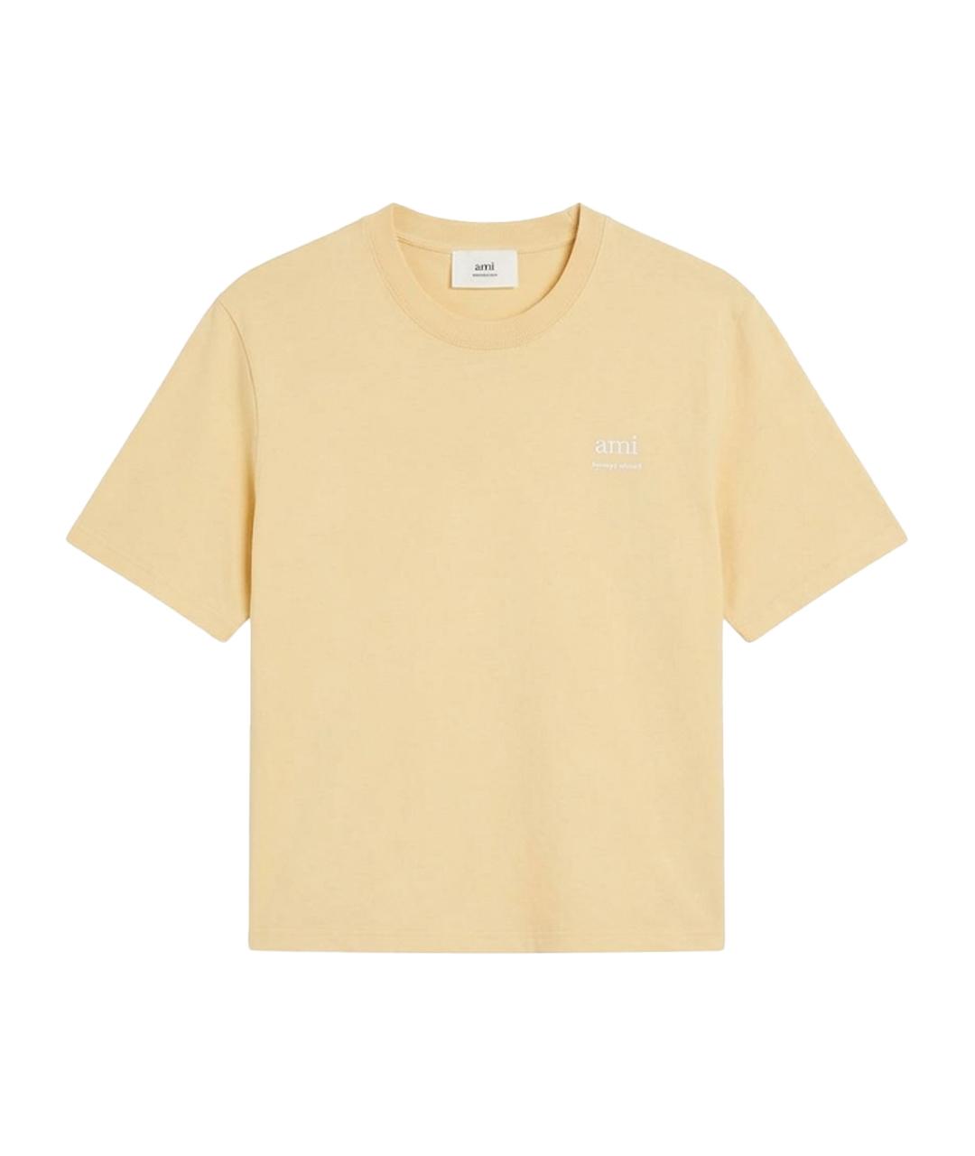 AMI ALEXANDRE MATTIUSSI Желтая футболка, фото 1