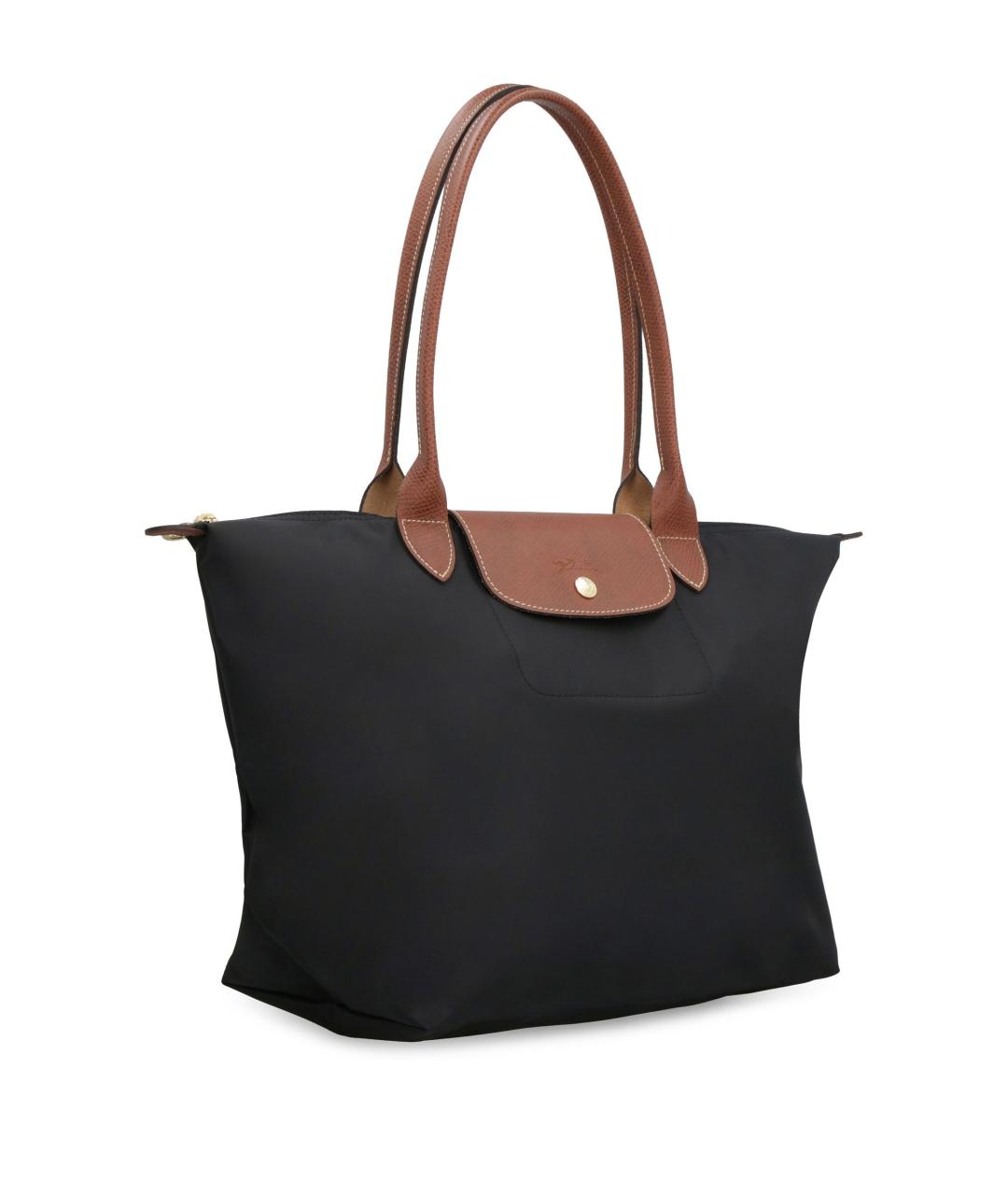 LONGCHAMP Черная тканевая сумка тоут, фото 2