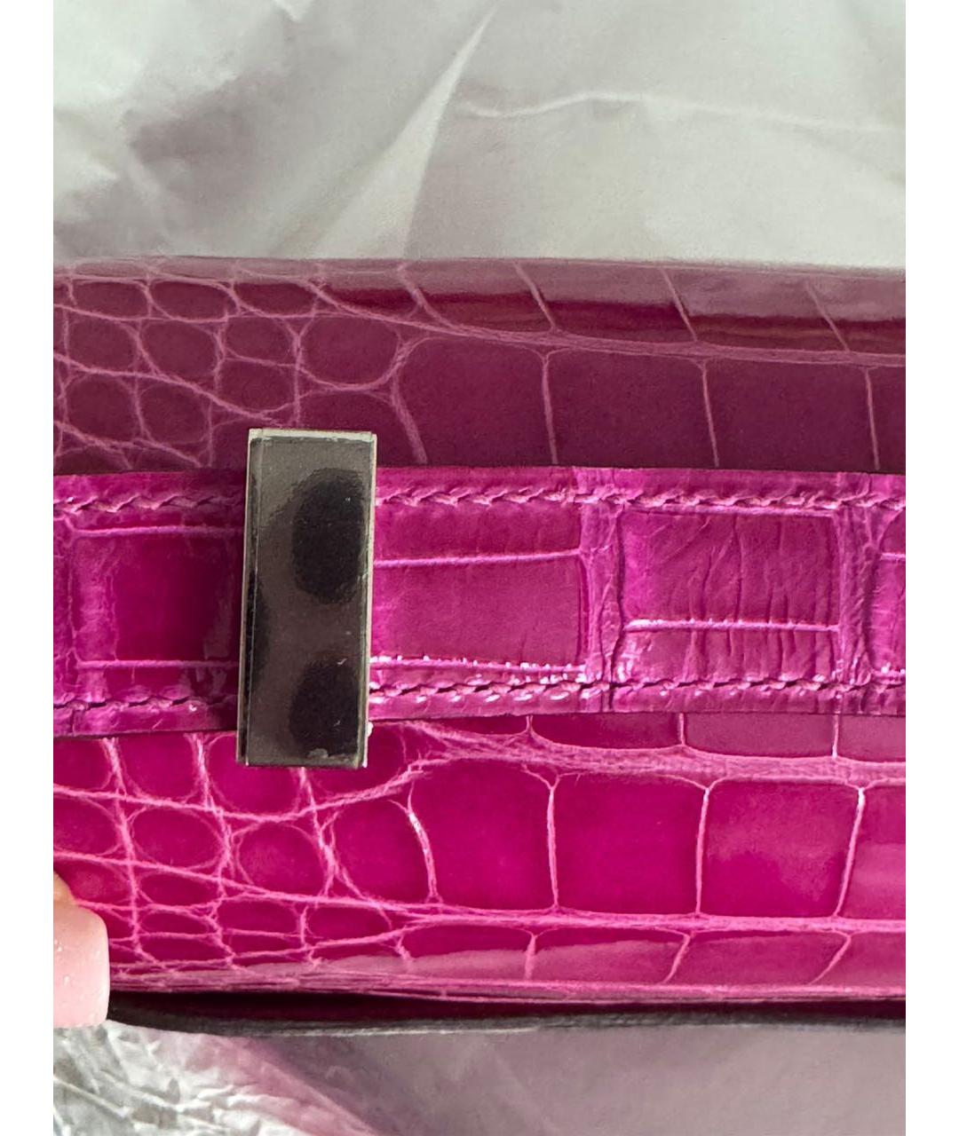 HERMES Розовая сумка через плечо из экзотической кожи, фото 5