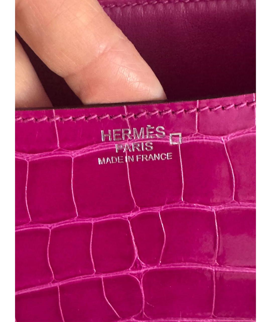 HERMES Розовая сумка через плечо из экзотической кожи, фото 3