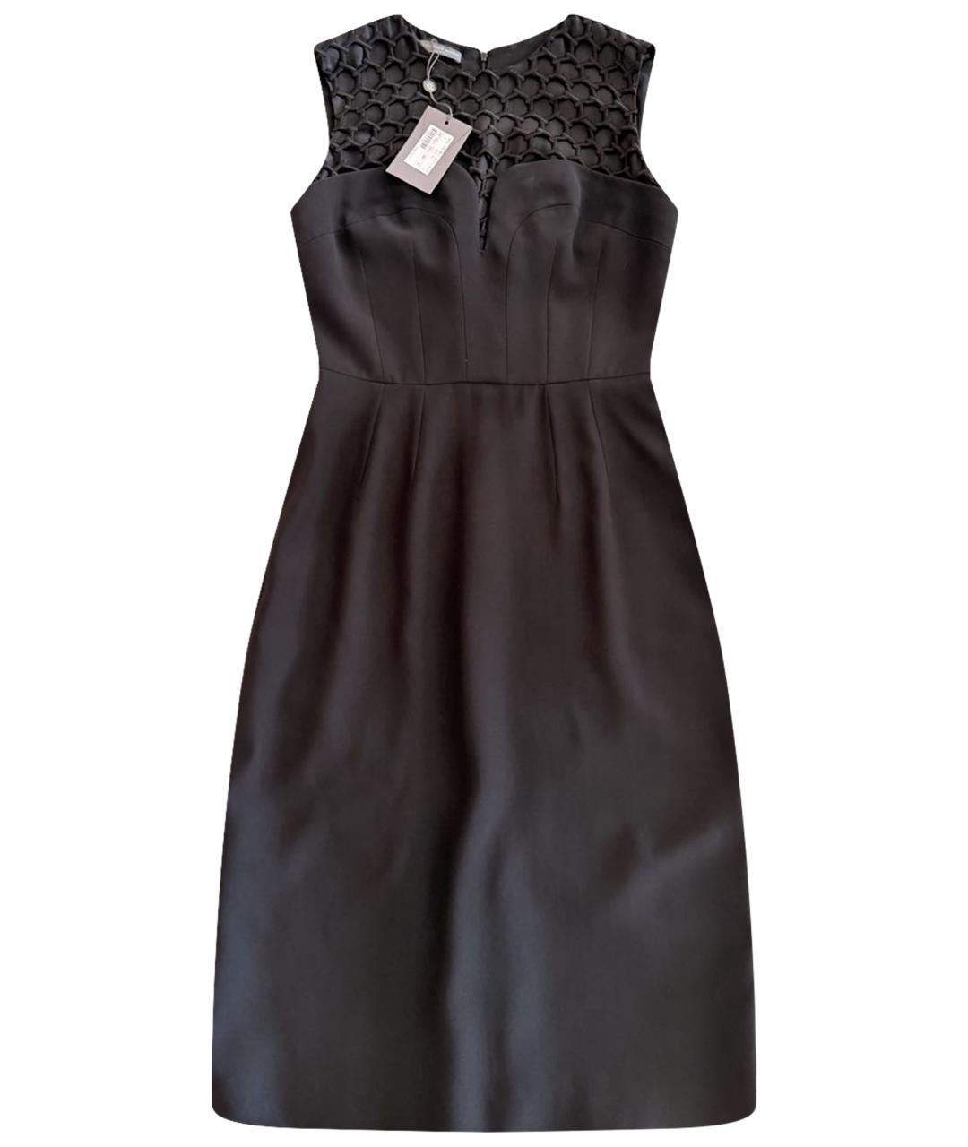 ALEXANDER MCQUEEN Черное ацетатное коктейльное платье, фото 1