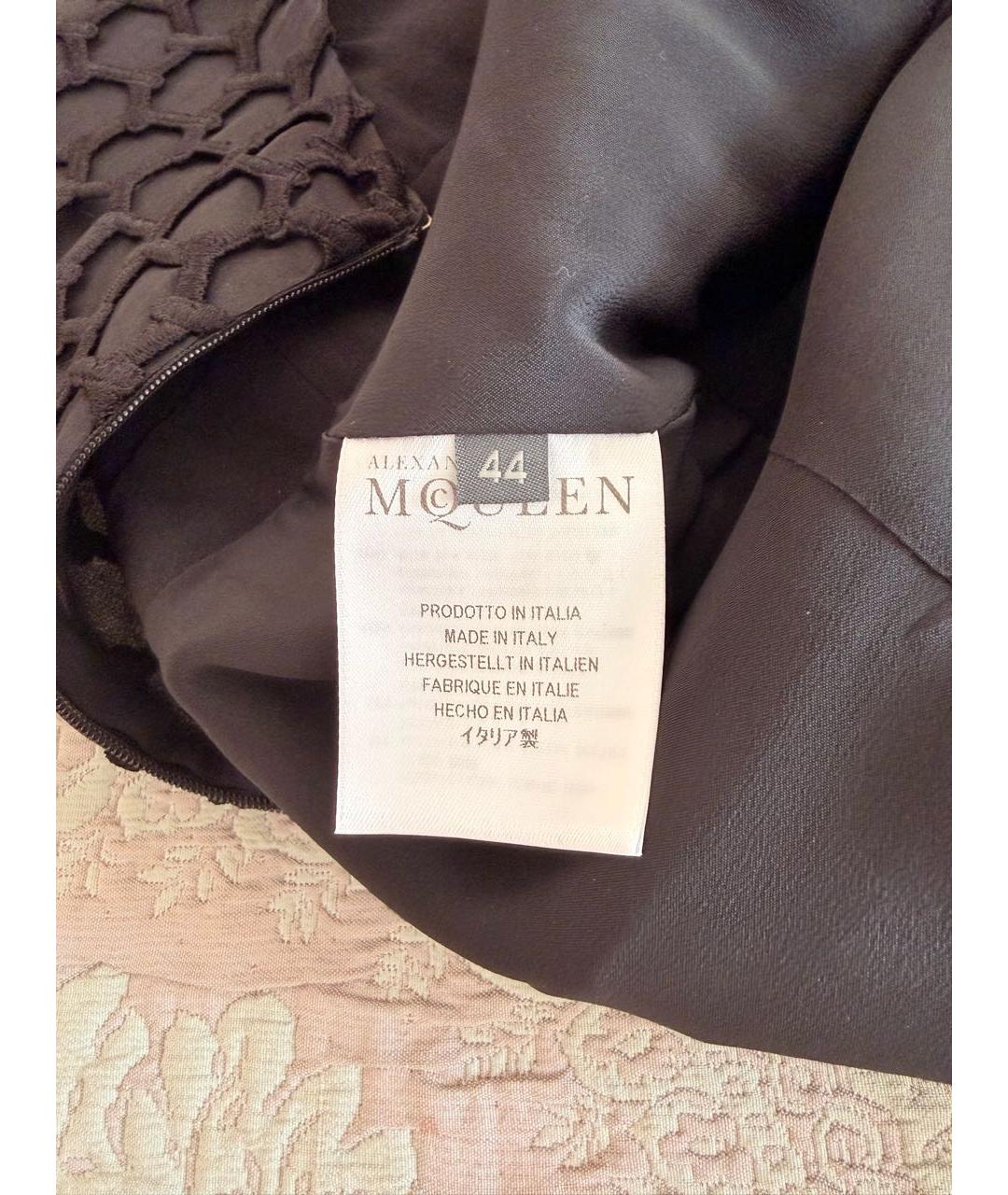 ALEXANDER MCQUEEN Черное ацетатное коктейльное платье, фото 4