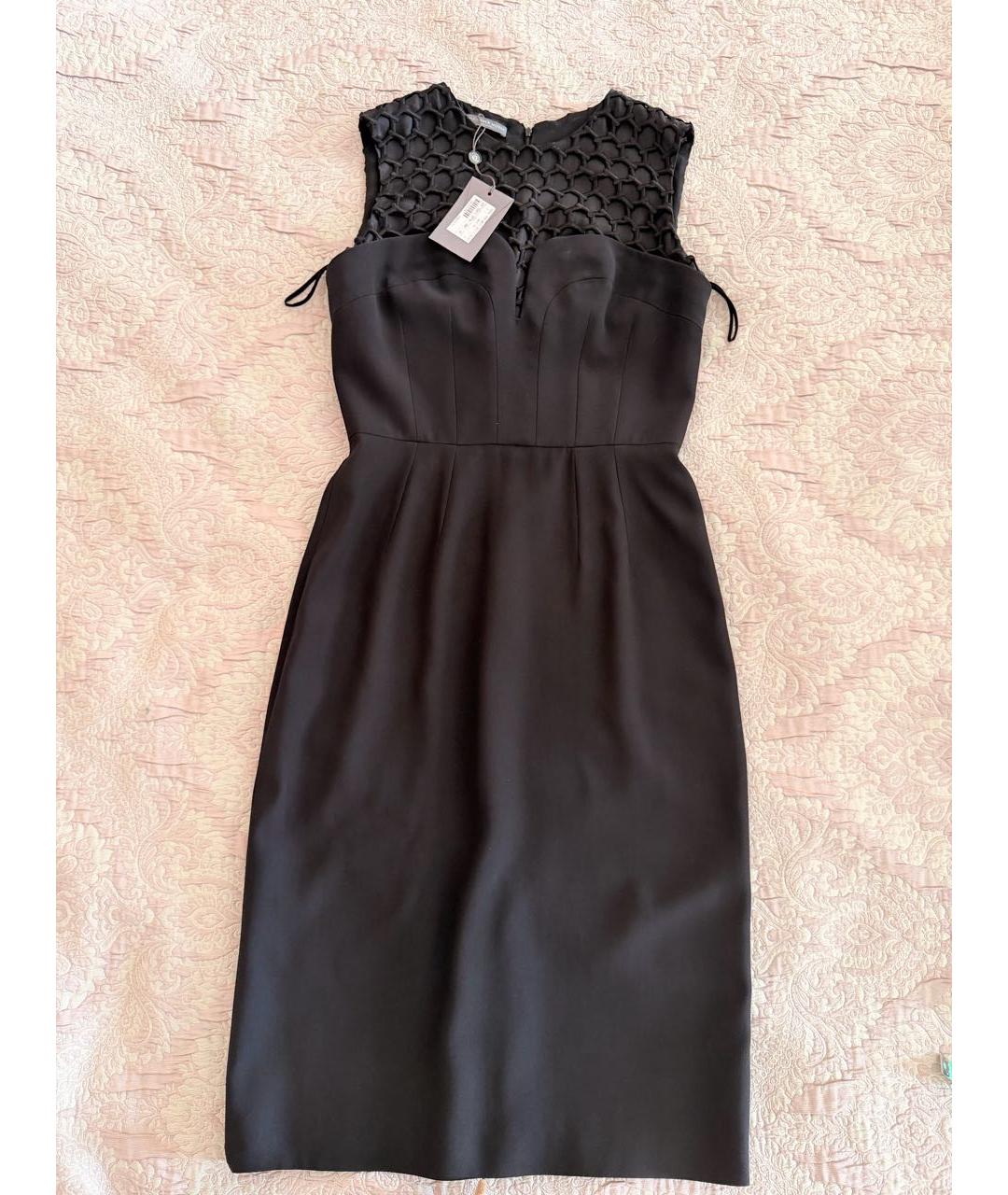 ALEXANDER MCQUEEN Черное ацетатное коктейльное платье, фото 9