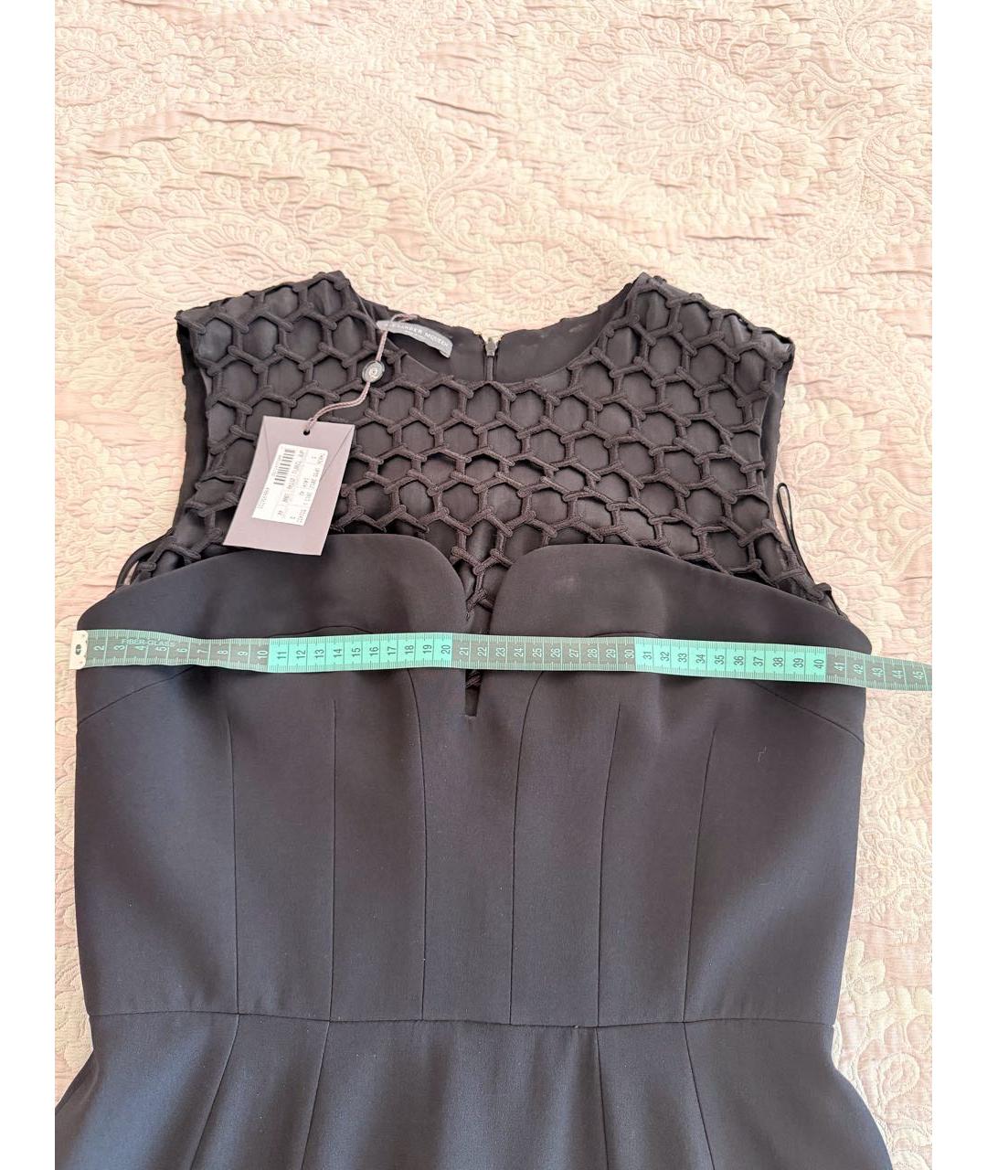 ALEXANDER MCQUEEN Черное ацетатное коктейльное платье, фото 6