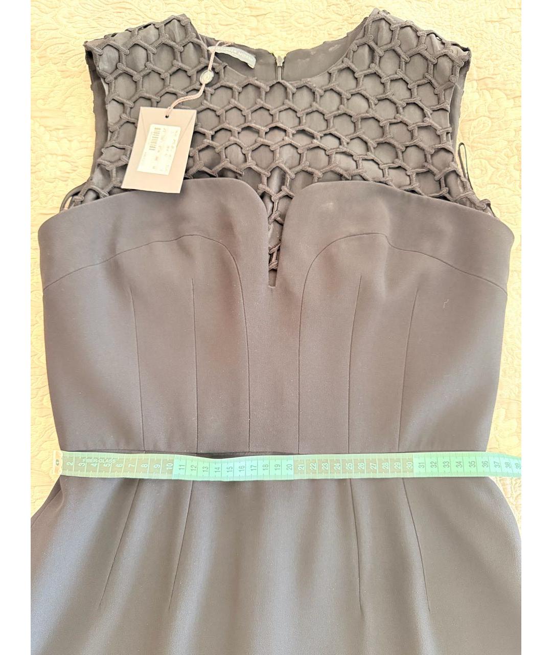 ALEXANDER MCQUEEN Черное ацетатное коктейльное платье, фото 7