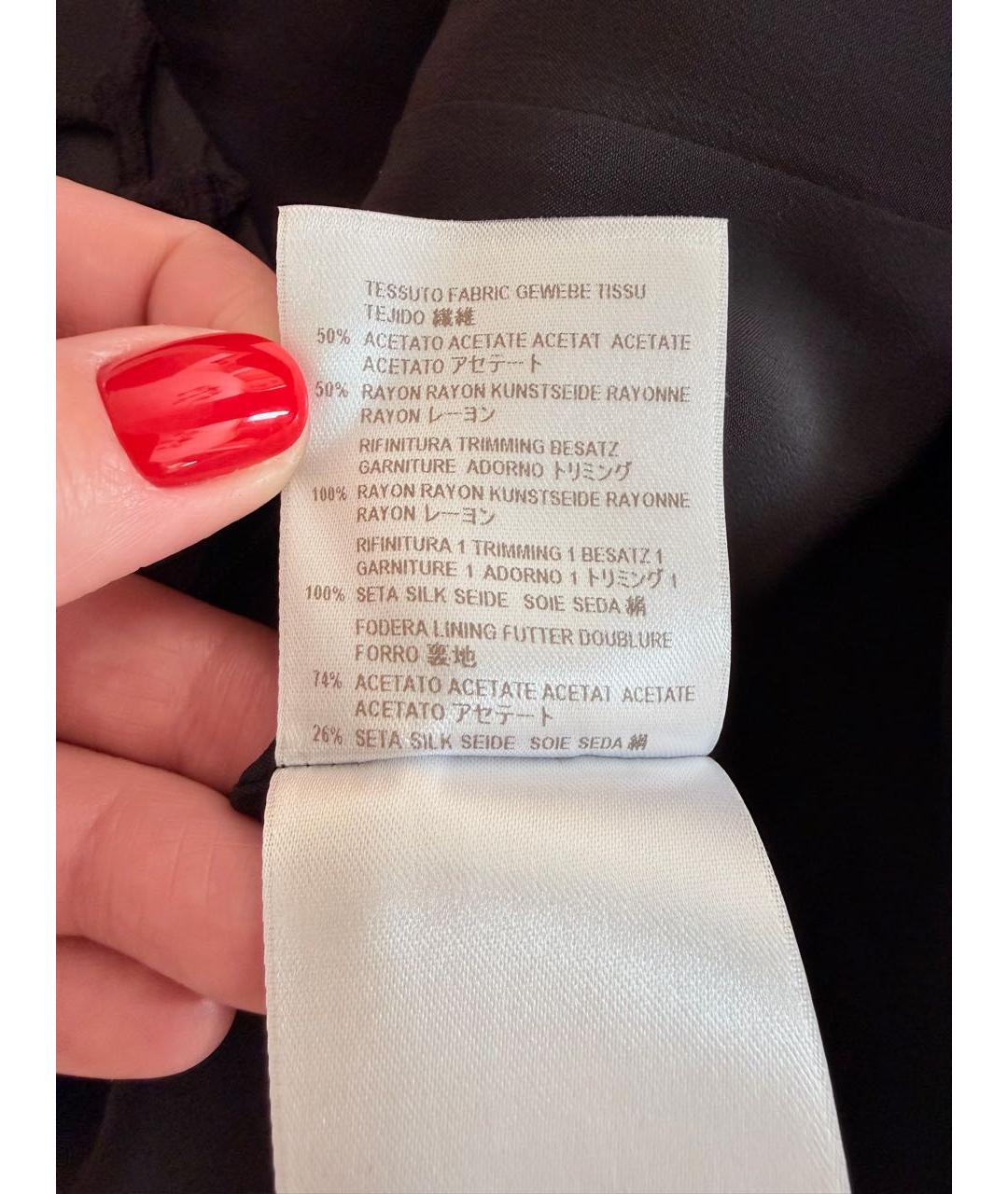 ALEXANDER MCQUEEN Черное ацетатное коктейльное платье, фото 5