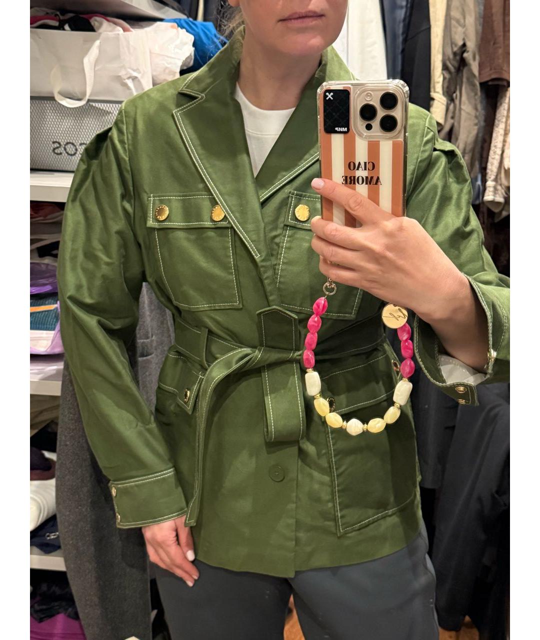 SANDRO Зеленый хлопковый жакет/пиджак, фото 5