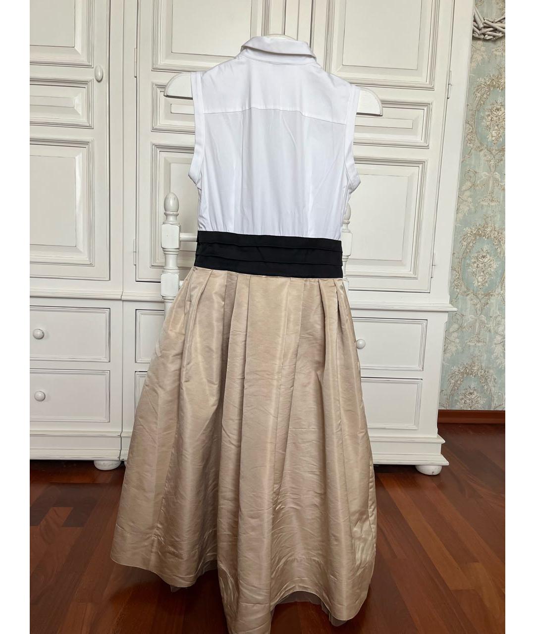 BRUNELLO CUCINELLI Бежевое хлопковое повседневное платье, фото 9