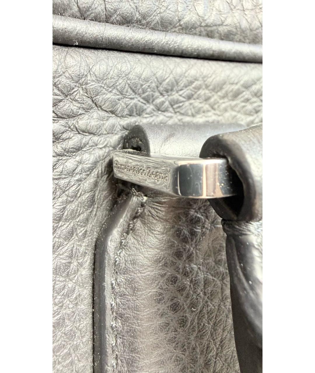 ZEGNA Черный кожаный портфель, фото 5