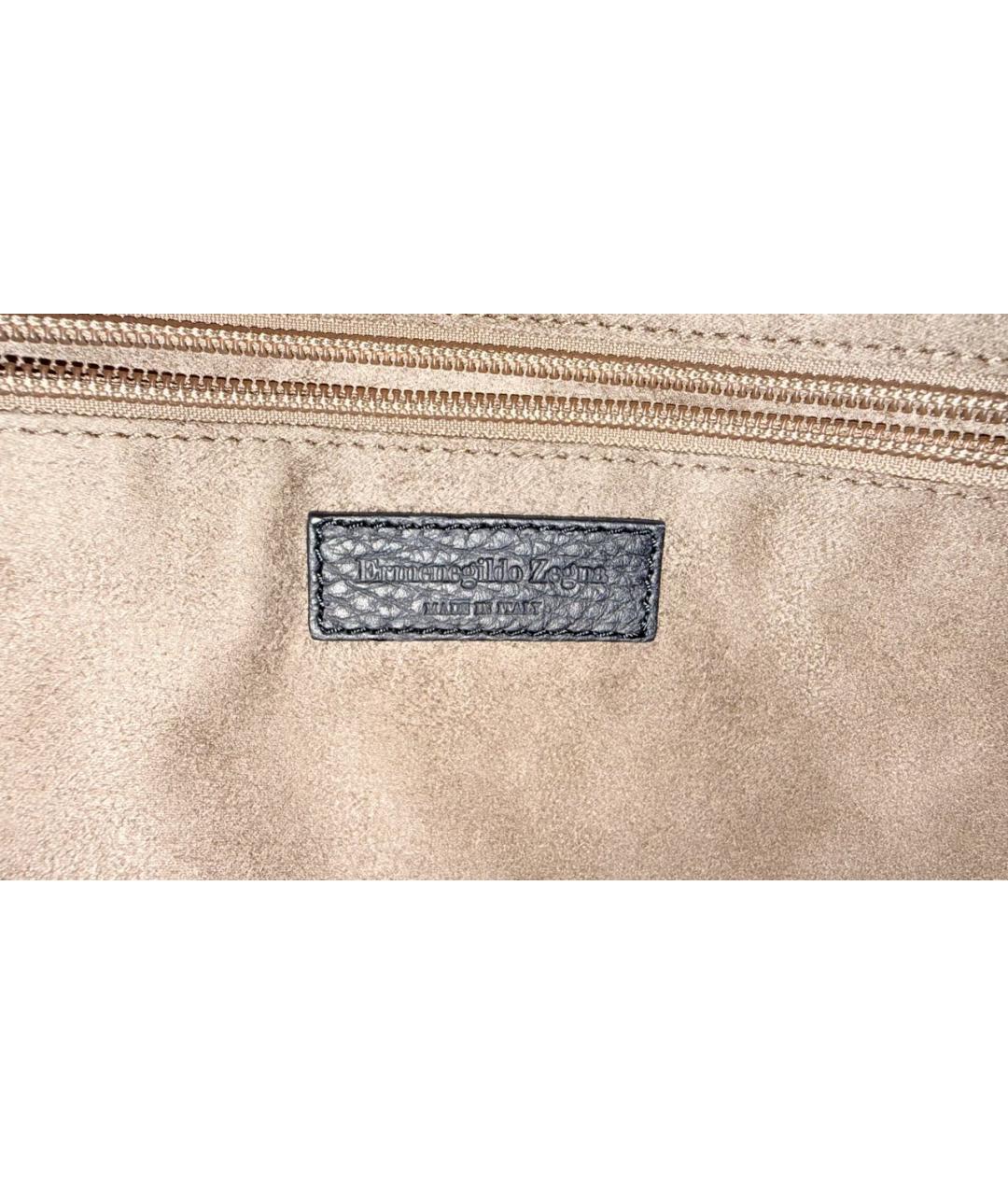 ZEGNA Черный кожаный портфель, фото 4