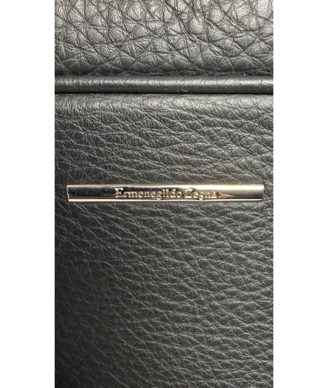 ZEGNA Черный кожаный портфель, фото 6