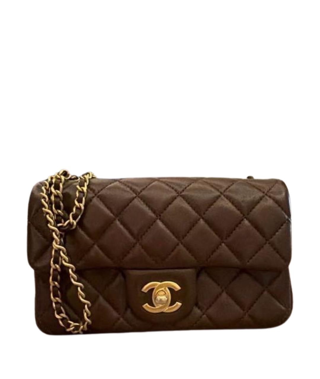 CHANEL Коричневая кожаная сумка через плечо, фото 1