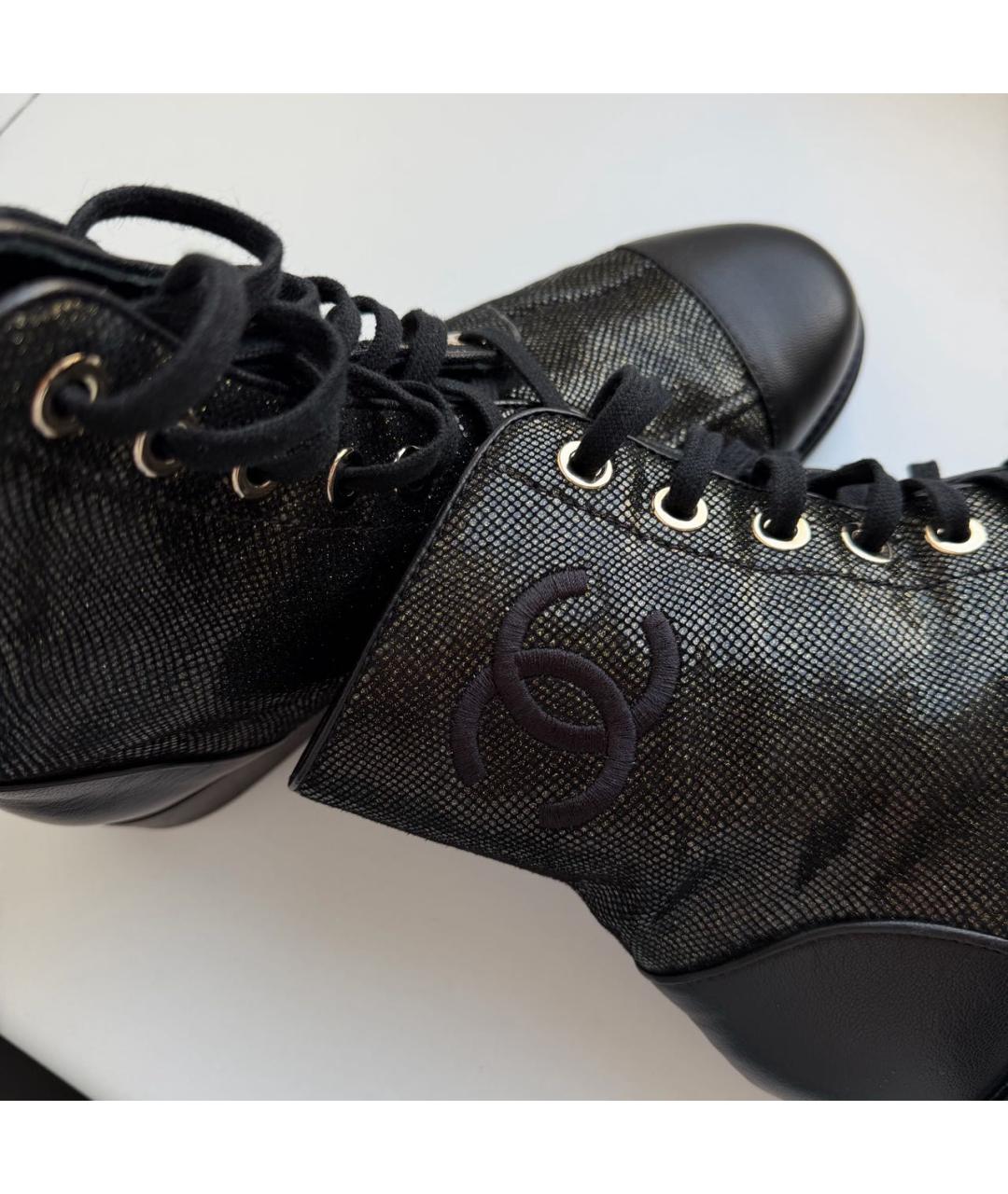 CHANEL Черные кожаные ботинки, фото 8