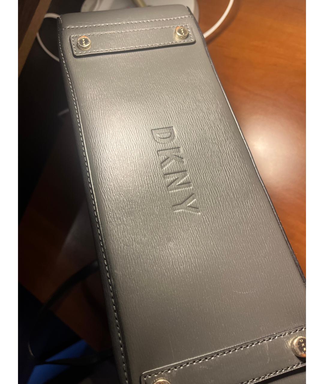 DKNY Черная кожаная сумка тоут, фото 5