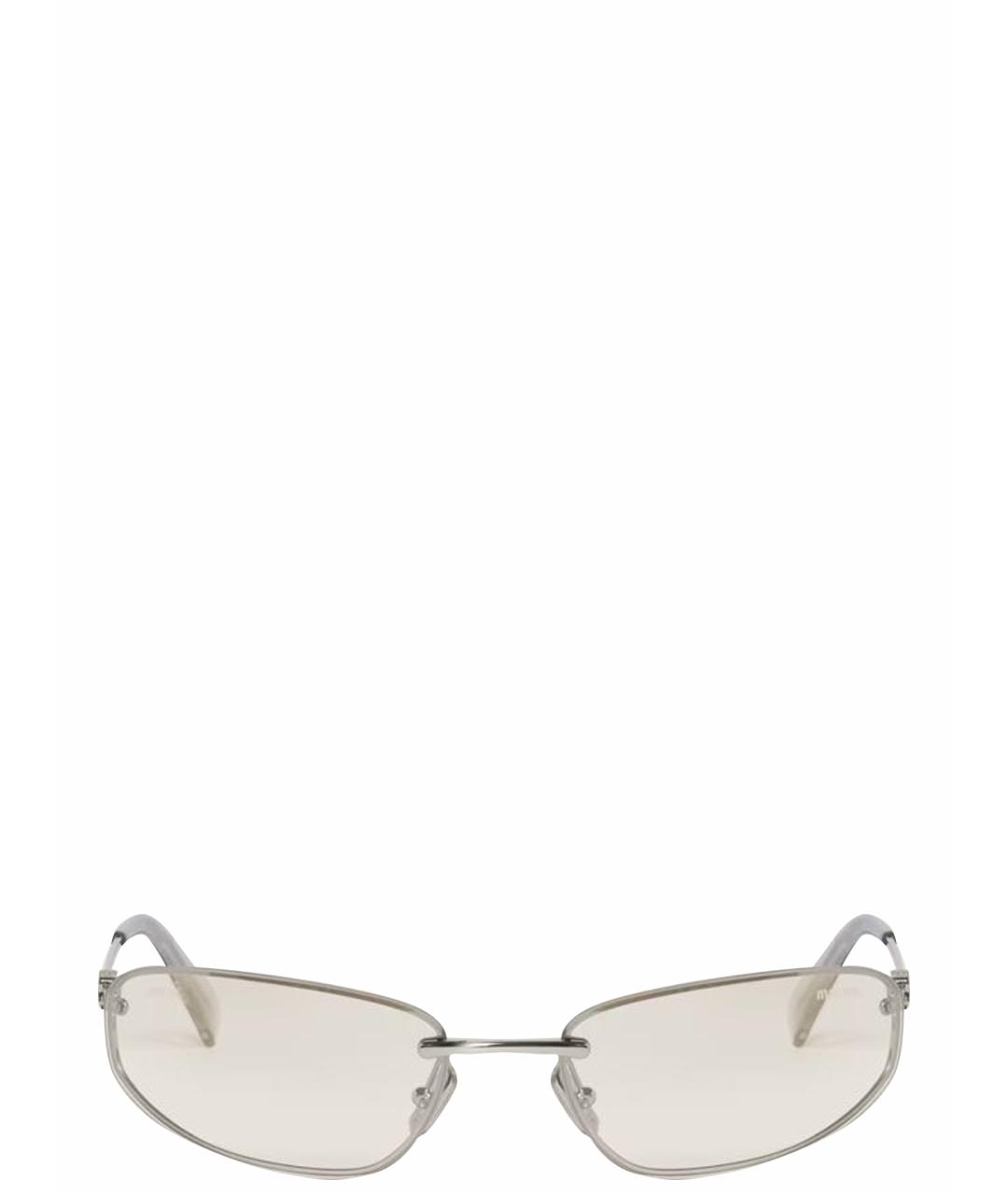 MIU MIU Серебряные металлические солнцезащитные очки, фото 1
