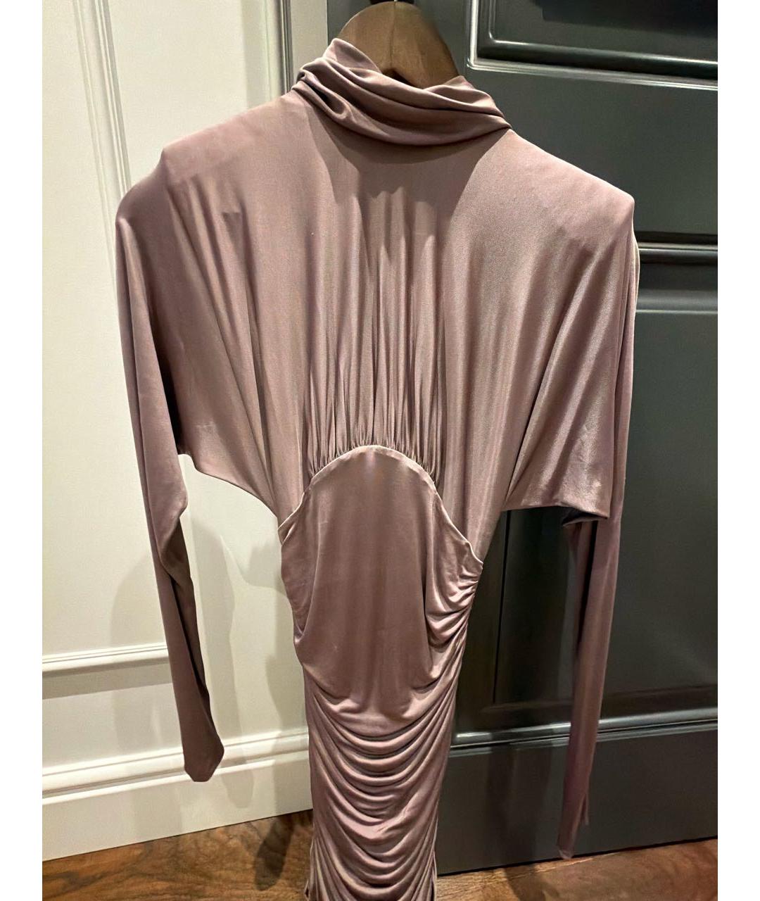 SAINT LAURENT Фиолетовое шелковое коктейльное платье, фото 4