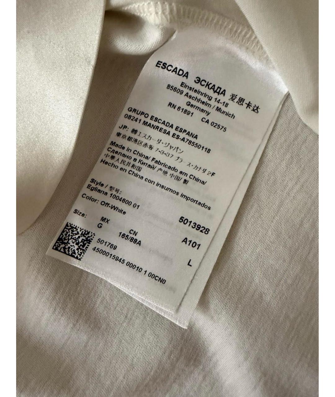 ESCADA Белая шелковая футболка, фото 4