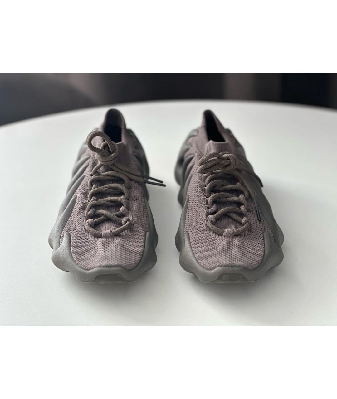 ADIDAS YEEZY Антрацитовые текстильные низкие кроссовки / кеды, фото 2