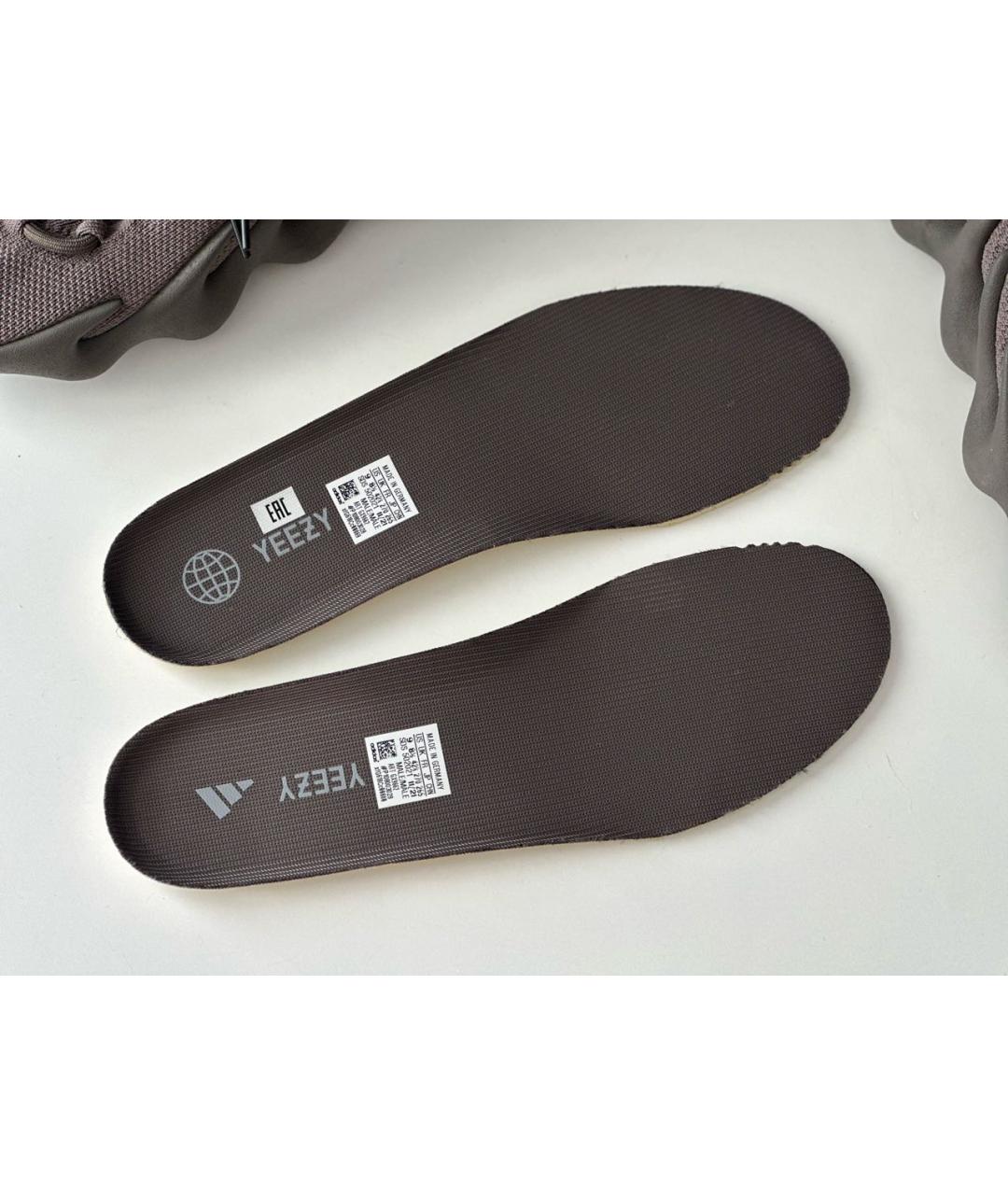 ADIDAS YEEZY Антрацитовые текстильные низкие кроссовки / кеды, фото 3