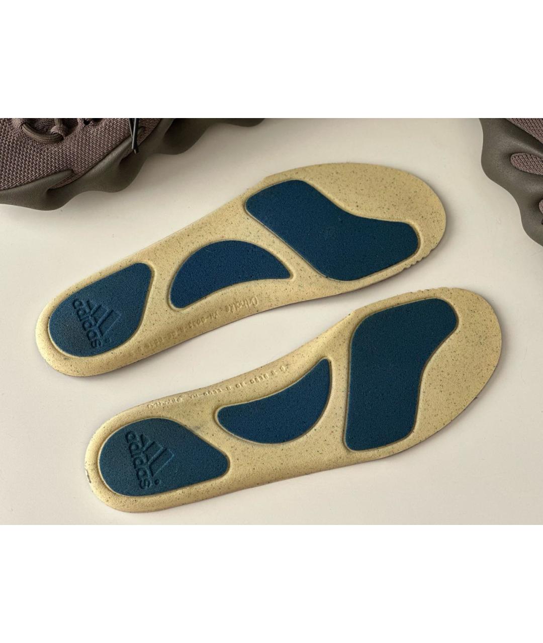 ADIDAS YEEZY Антрацитовые текстильные низкие кроссовки / кеды, фото 8