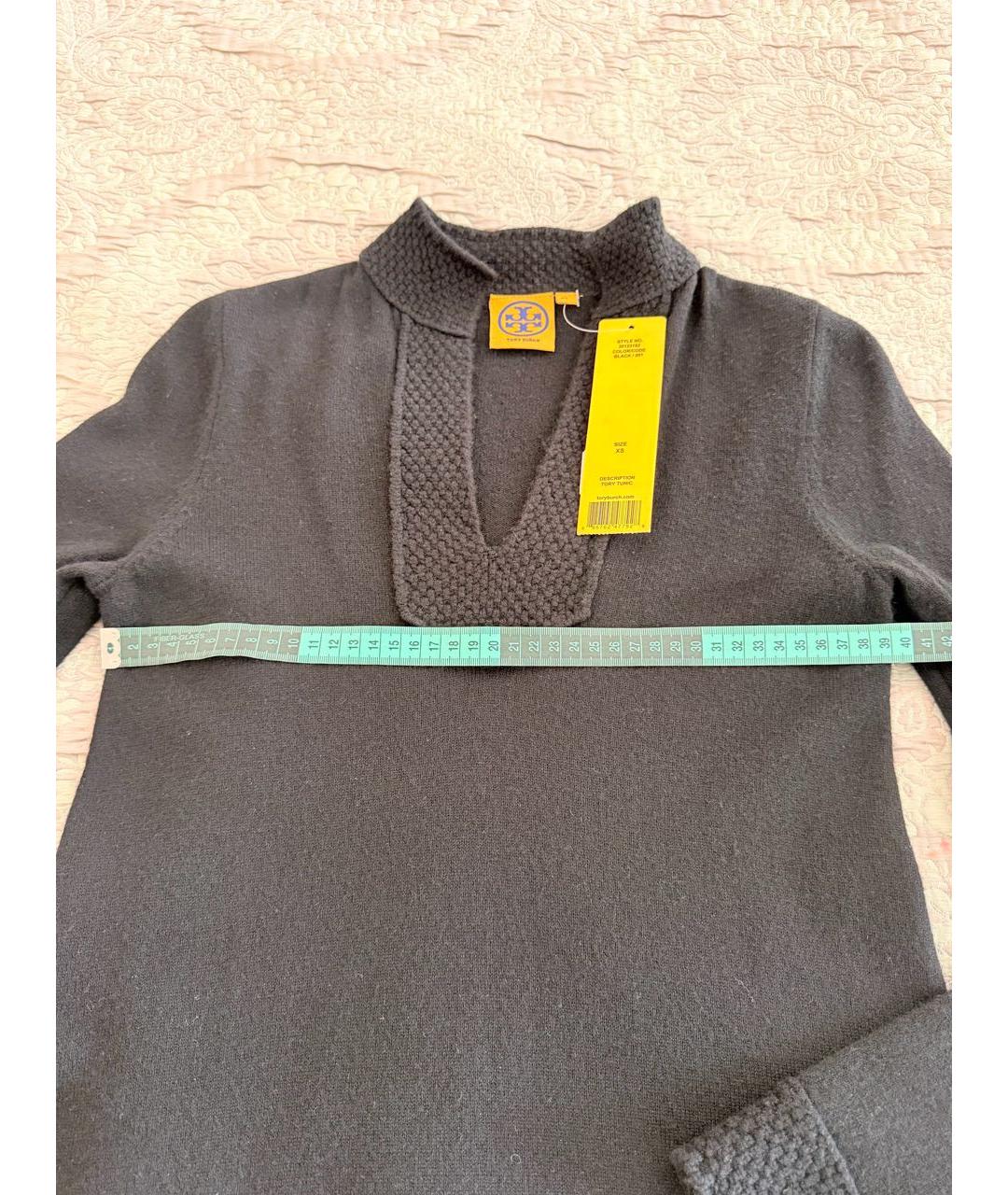 TORY BURCH Черный кашемировый джемпер / свитер, фото 3