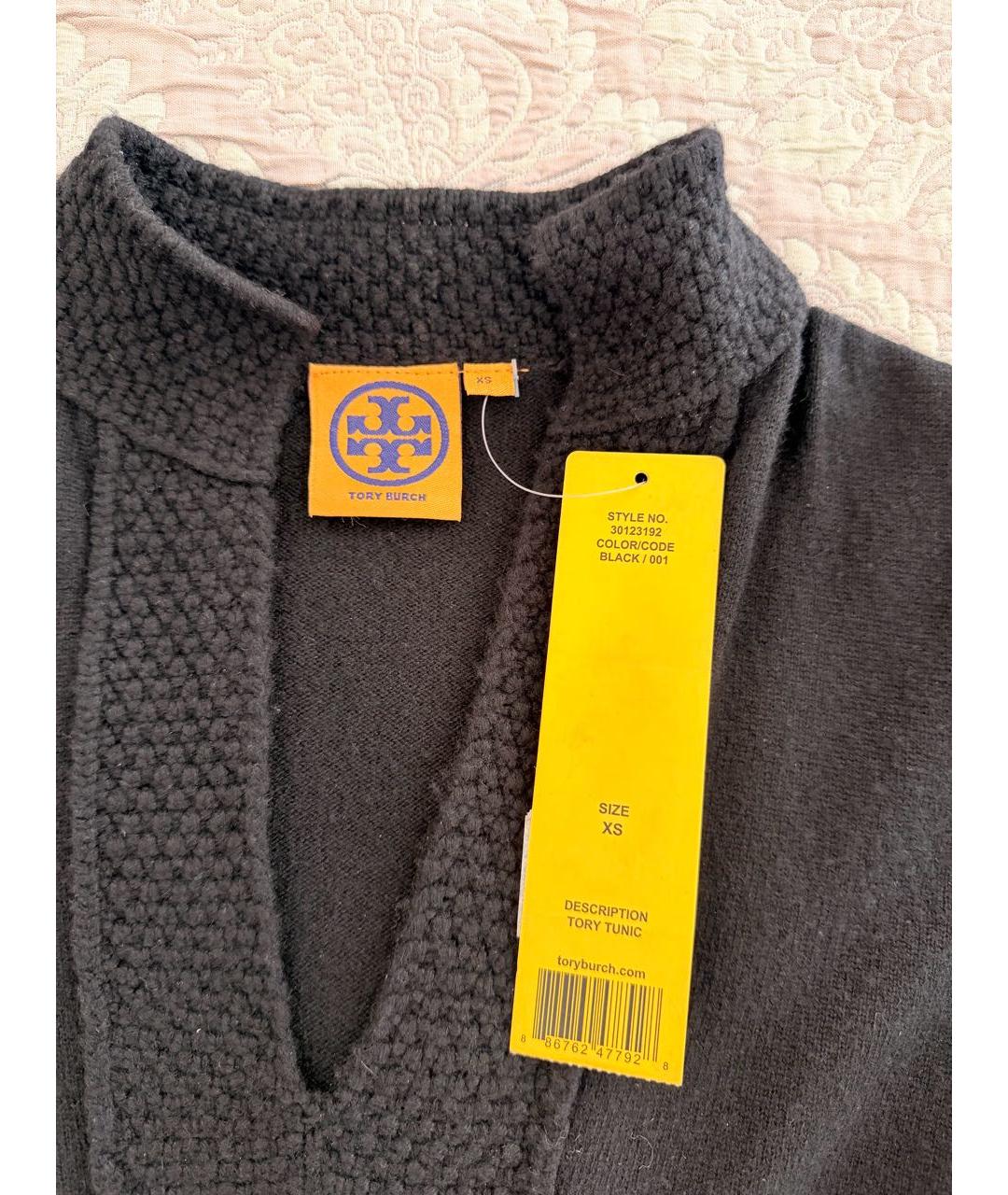 TORY BURCH Черный кашемировый джемпер / свитер, фото 2