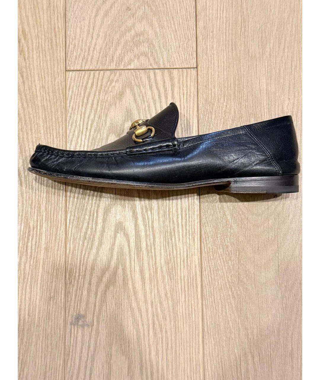 GUCCI Черные кожаные лоферы, фото 5