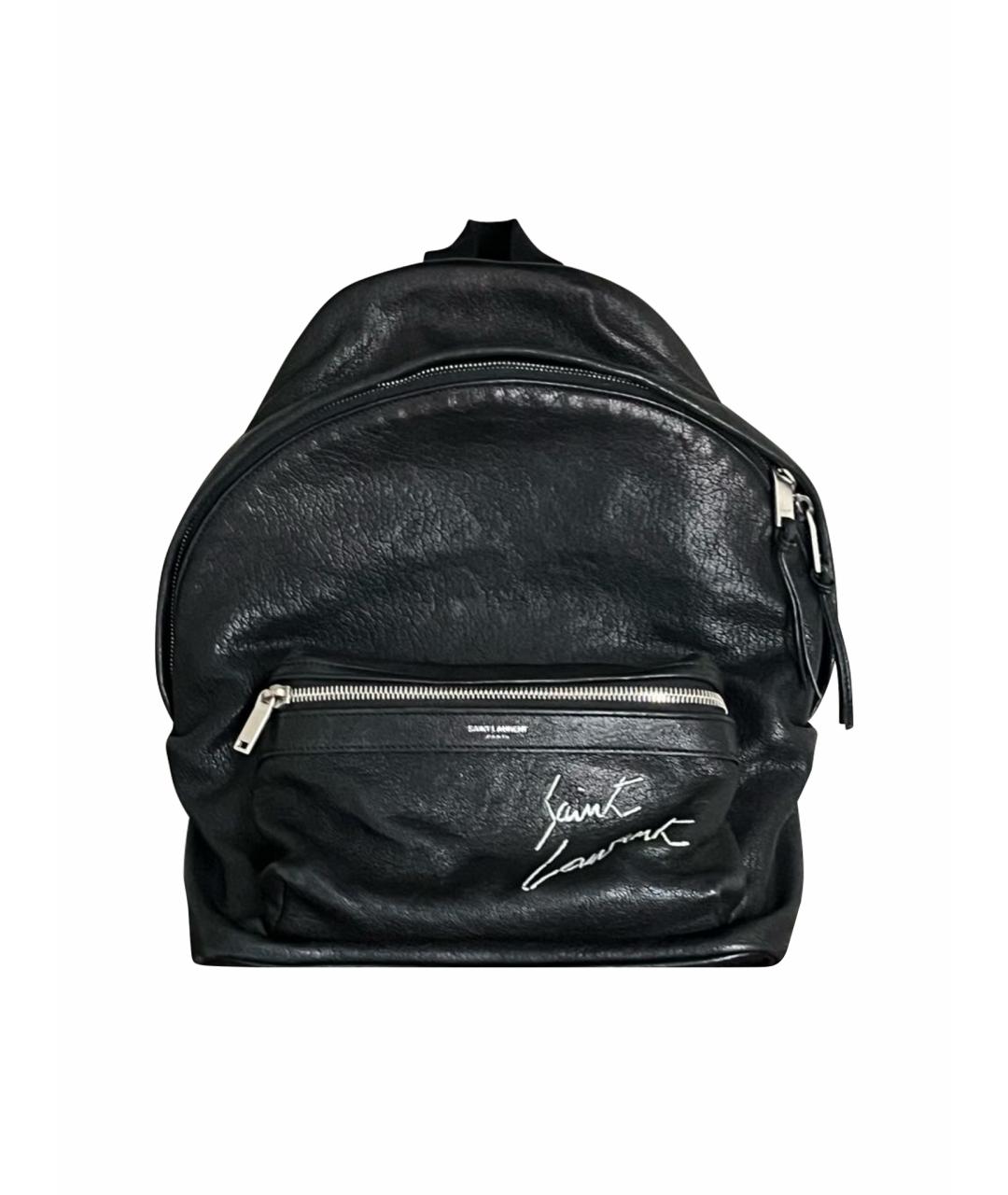 SAINT LAURENT Черный кожаный рюкзак, фото 1