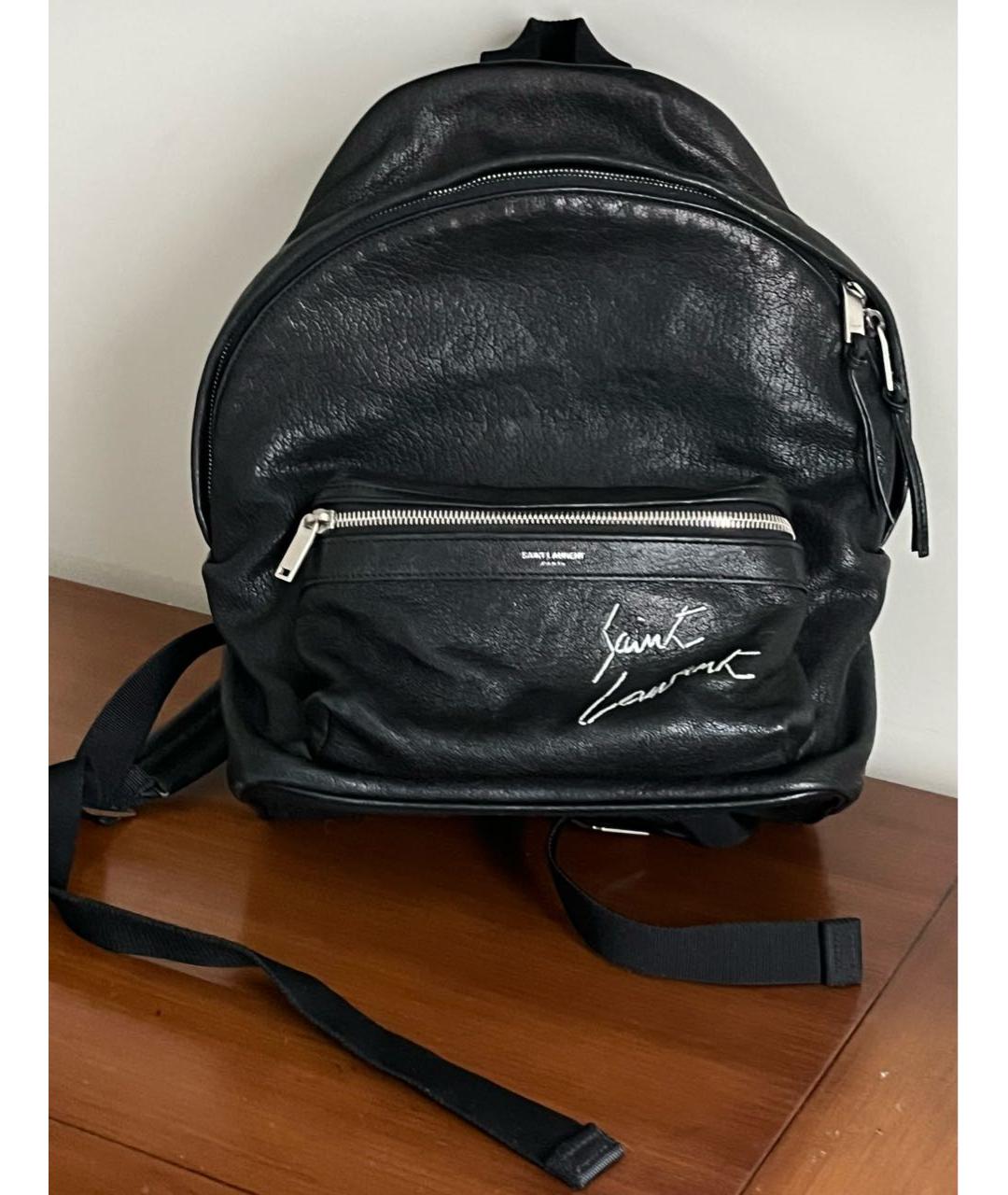 SAINT LAURENT Черный кожаный рюкзак, фото 7