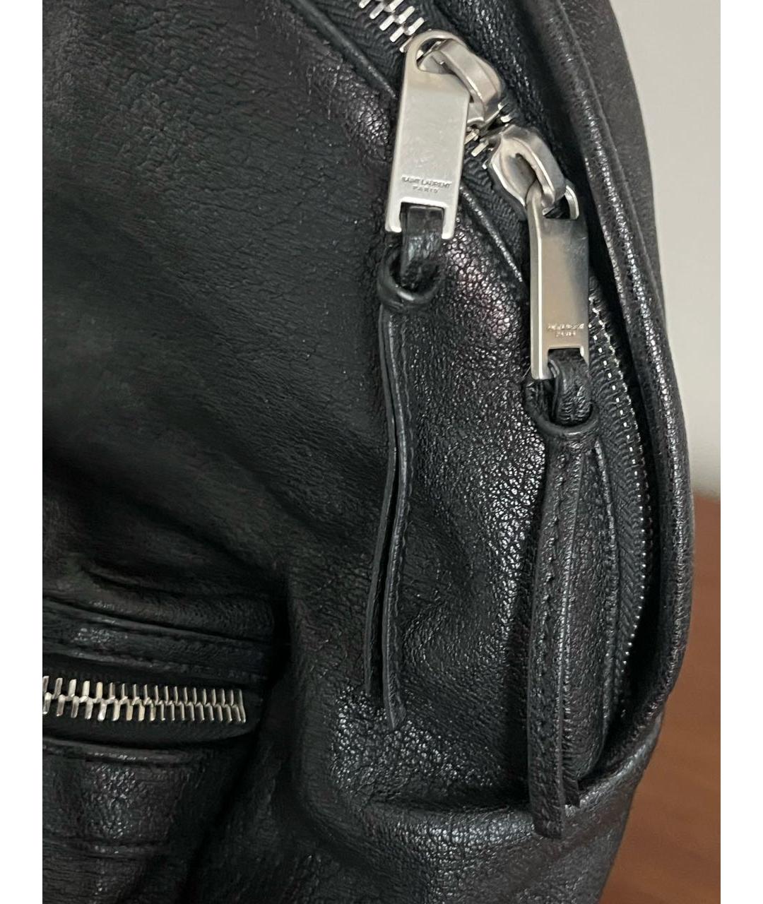 SAINT LAURENT Черный кожаный рюкзак, фото 3