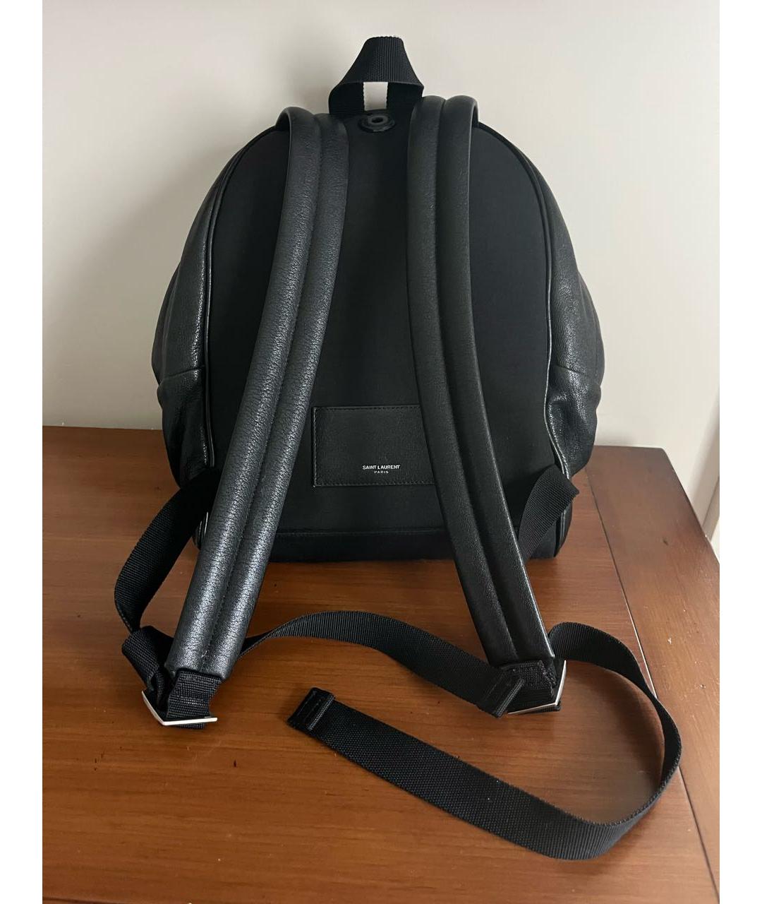 SAINT LAURENT Черный кожаный рюкзак, фото 2
