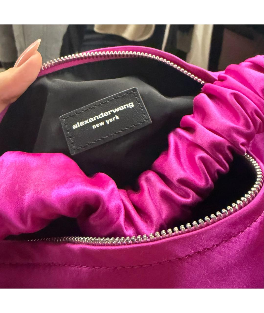 ALEXANDER WANG Розовая шелковая сумка с короткими ручками, фото 2