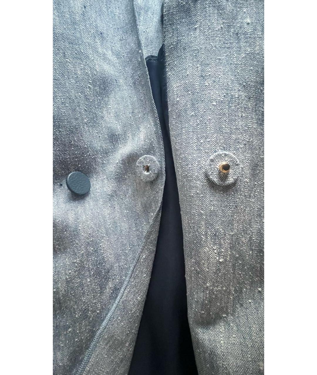 AGNONA Голубой льняной тренч/плащ, фото 5