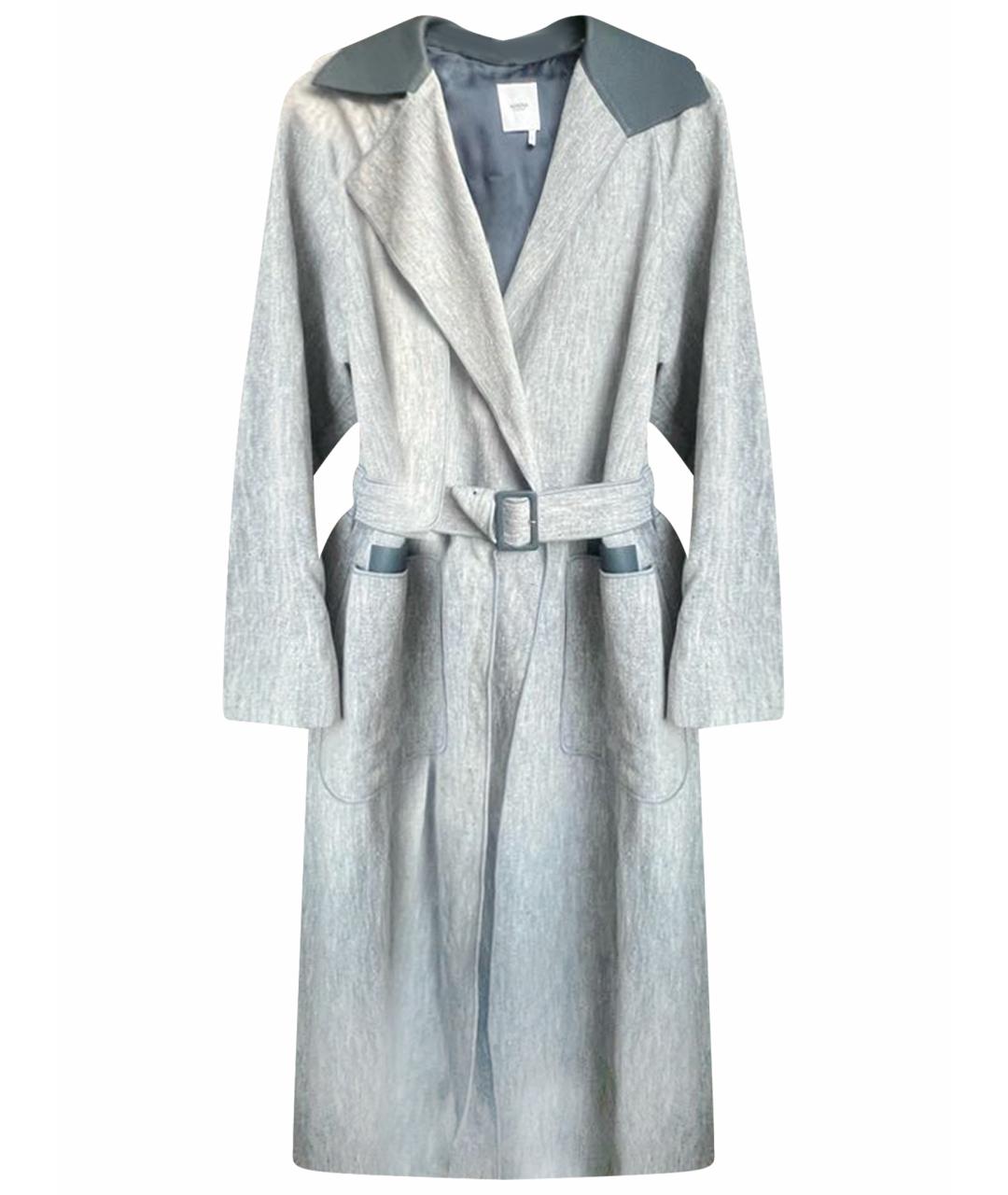 AGNONA Голубой льняной тренч/плащ, фото 1