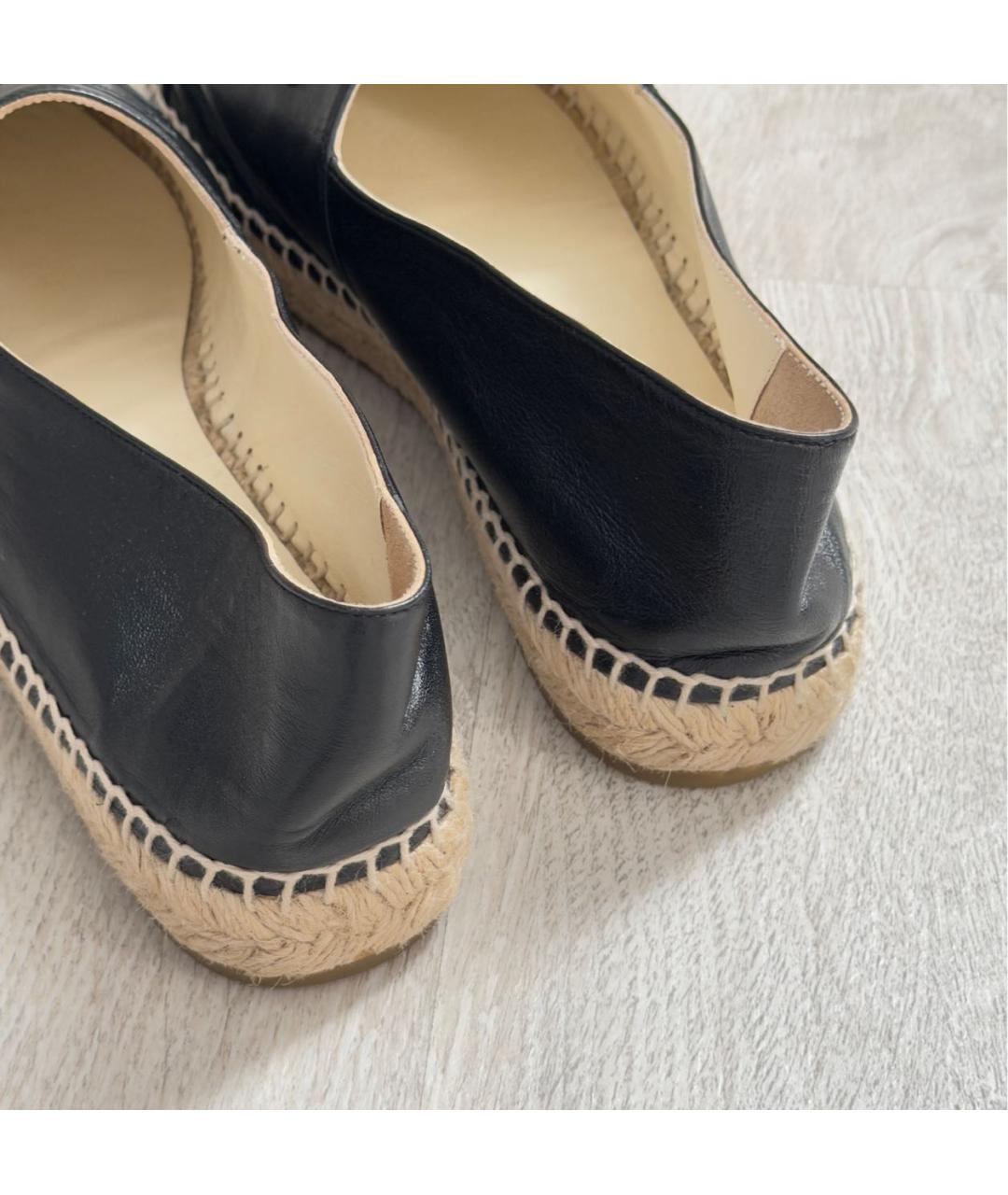 CHANEL Черные кожаные эспадрильи, фото 4