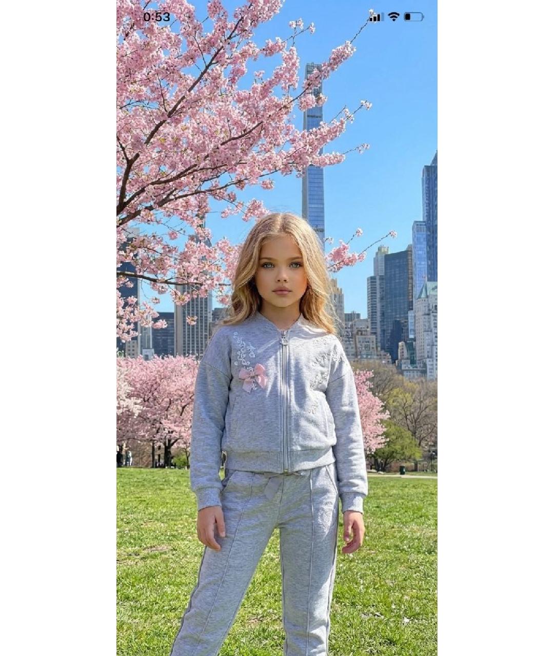 MONNALISA Серый хлопковый комплект, фото 3