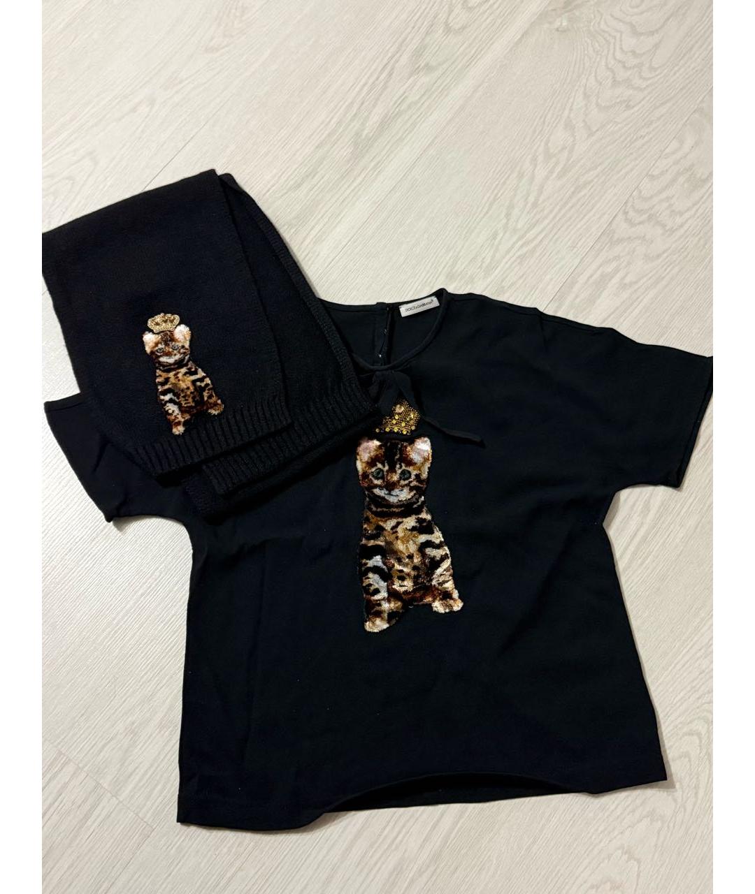 DOLCE & GABBANA KIDS Черный детская футболка / топ, фото 4