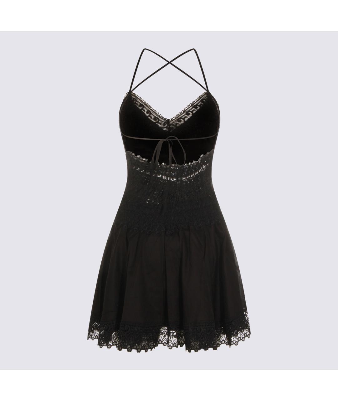 CHARO RUIZ Черное хлопковое повседневное платье, фото 2