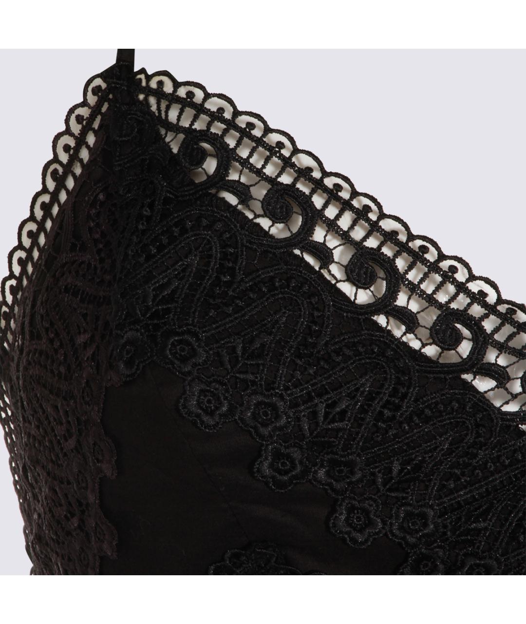 CHARO RUIZ Черное хлопковое повседневное платье, фото 3