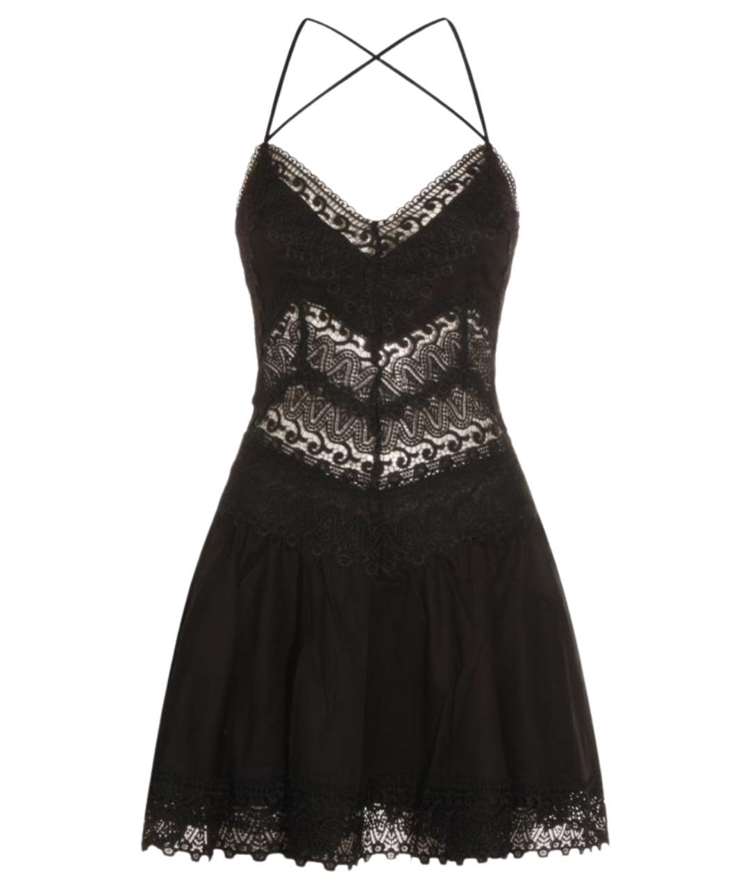 CHARO RUIZ Черное хлопковое повседневное платье, фото 1