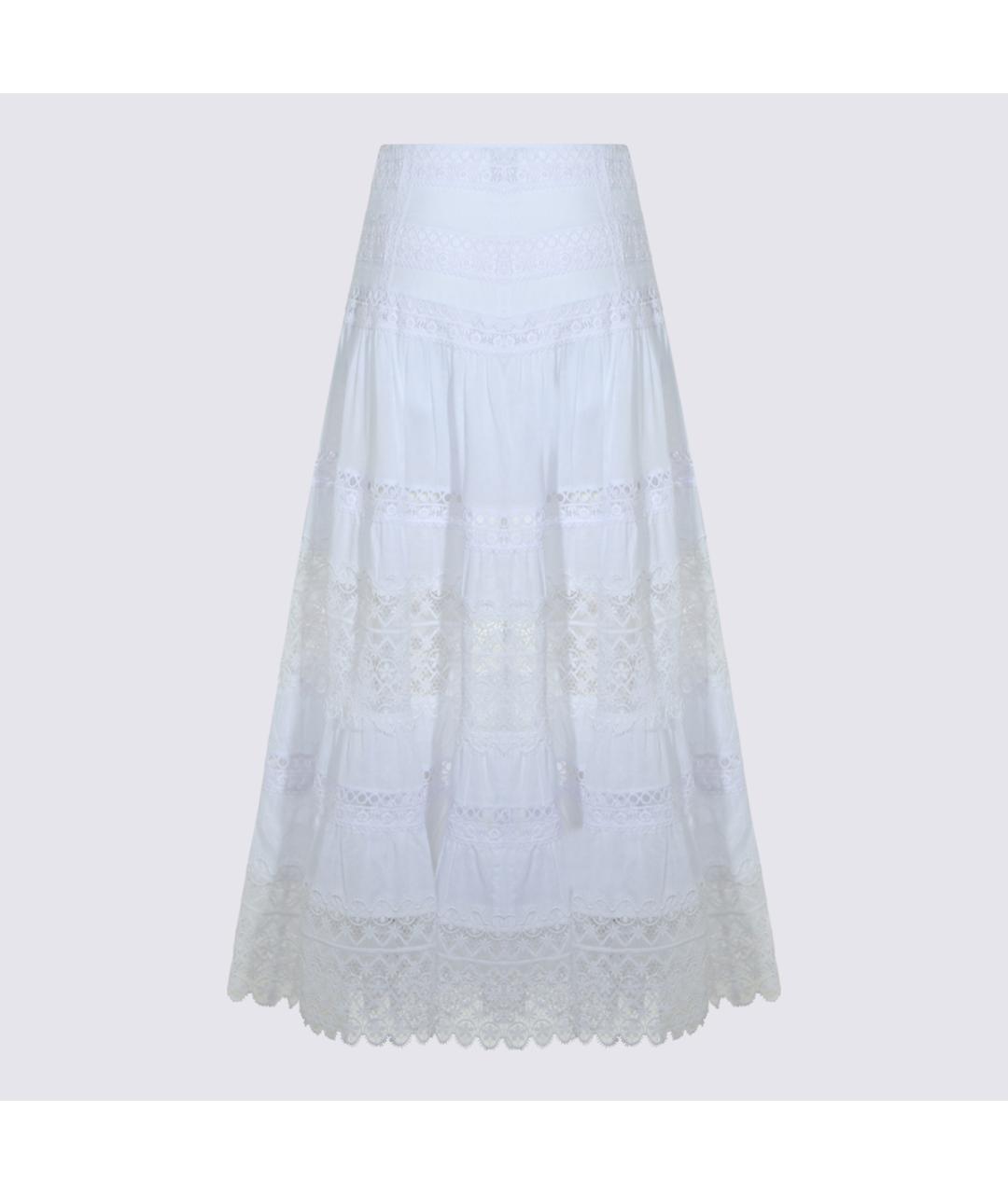 CHARO RUIZ Белая хлопковая юбка миди, фото 2