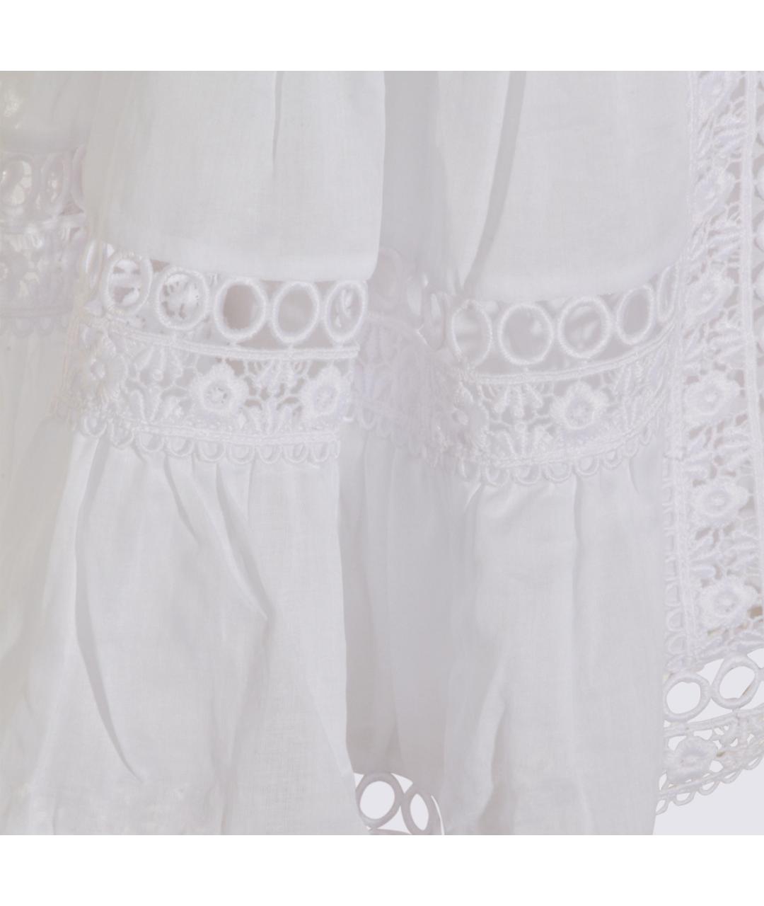 CHARO RUIZ Белое хлопковое повседневное платье, фото 4