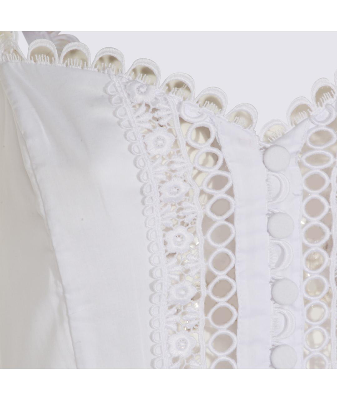 CHARO RUIZ Белое хлопковое повседневное платье, фото 3