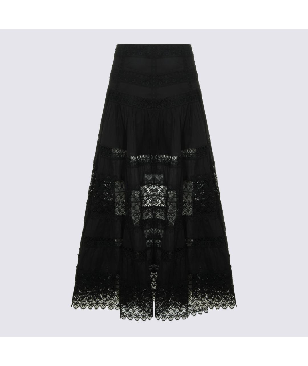 CHARO RUIZ Черная хлопковая юбка миди, фото 2