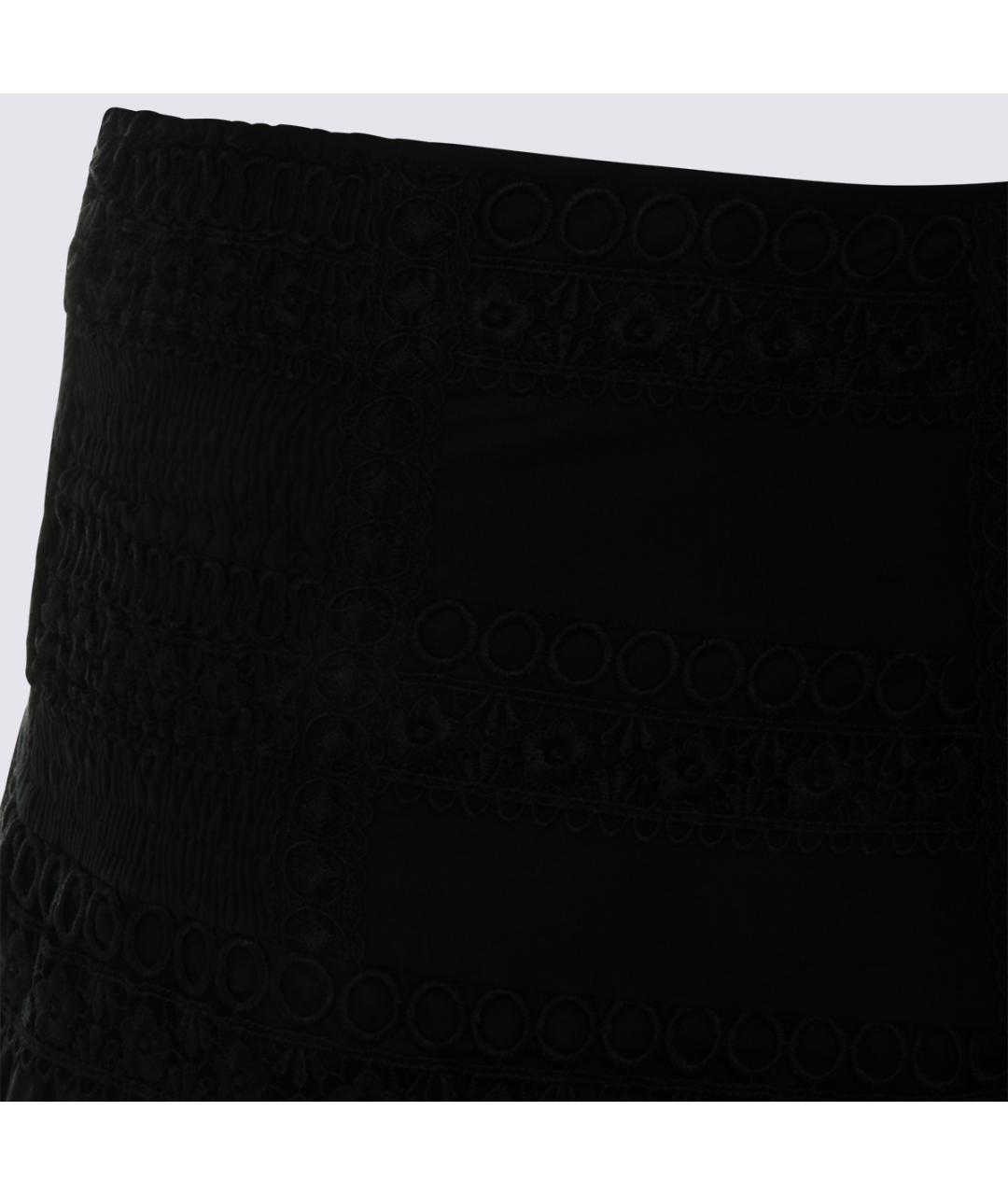 CHARO RUIZ Черная хлопковая юбка миди, фото 3