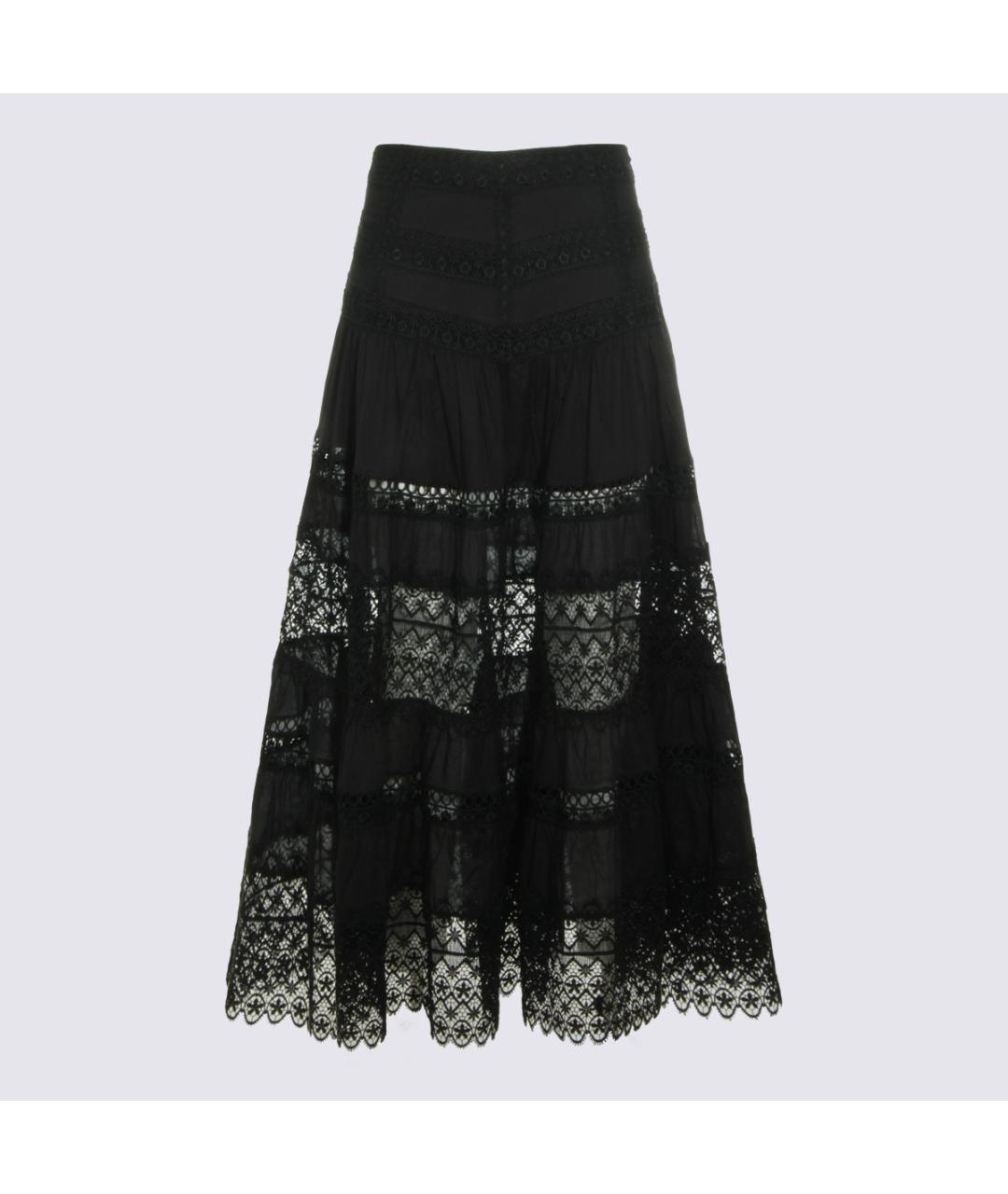 CHARO RUIZ Черная хлопковая юбка миди, фото 4